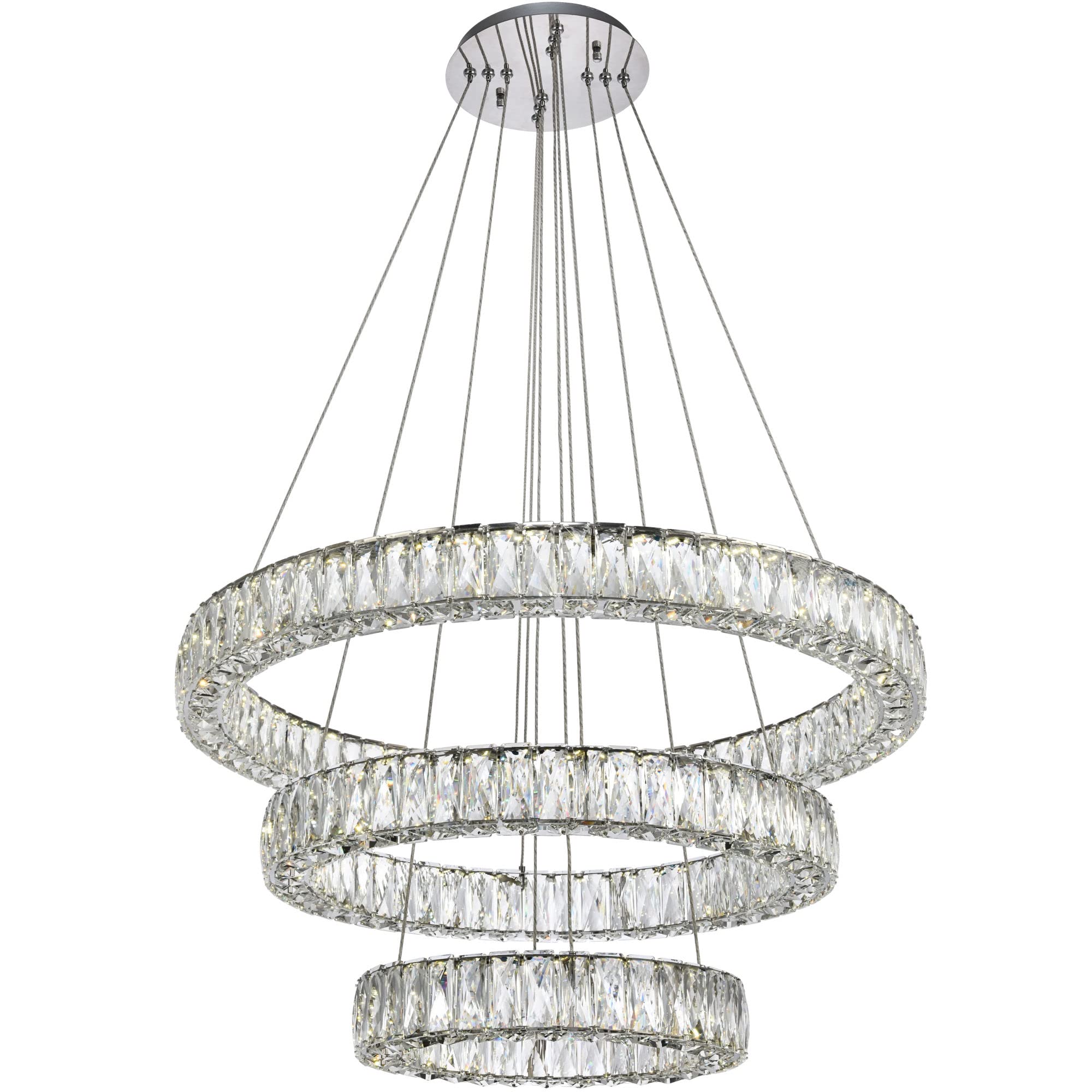 Monroe Integrated LED chip light Chrome Chandelier Clear Royal Cut Crystal