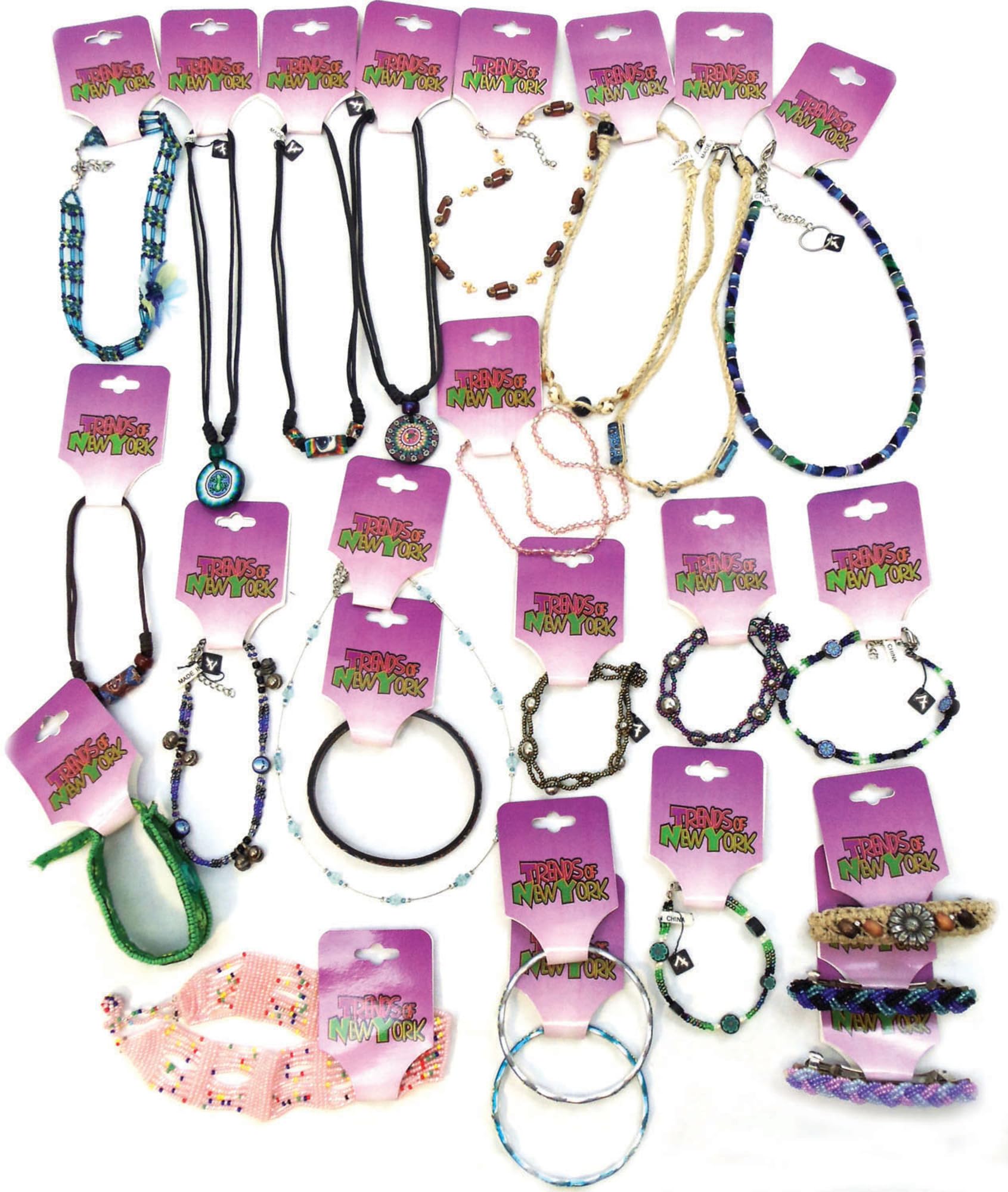 TREND OF NY 24 PIECE ASSORTED GIRLS JEWELRY AND ACCESSORIES WITH COUNTER DISPLAY