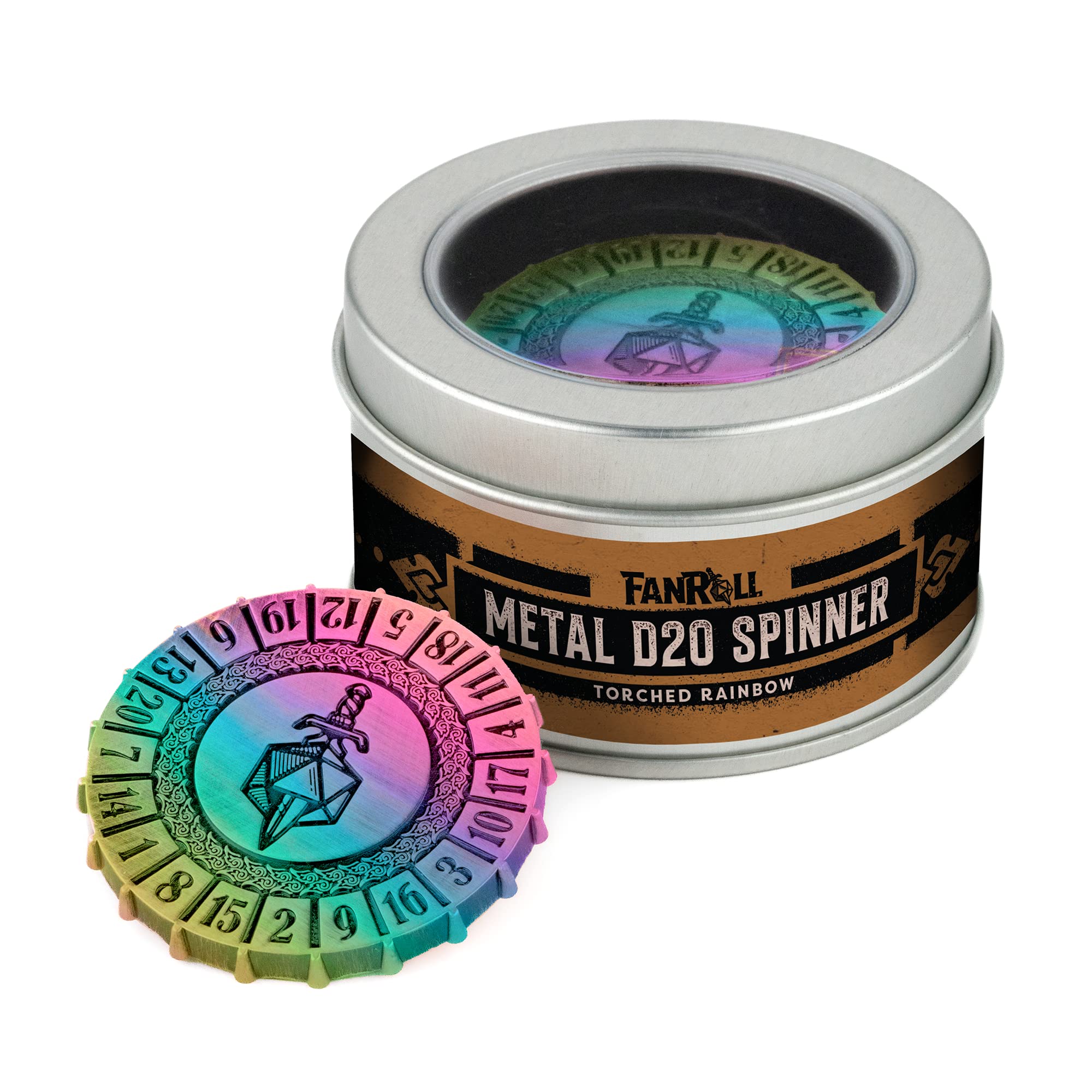 Metal d20 : Torched Rainbow