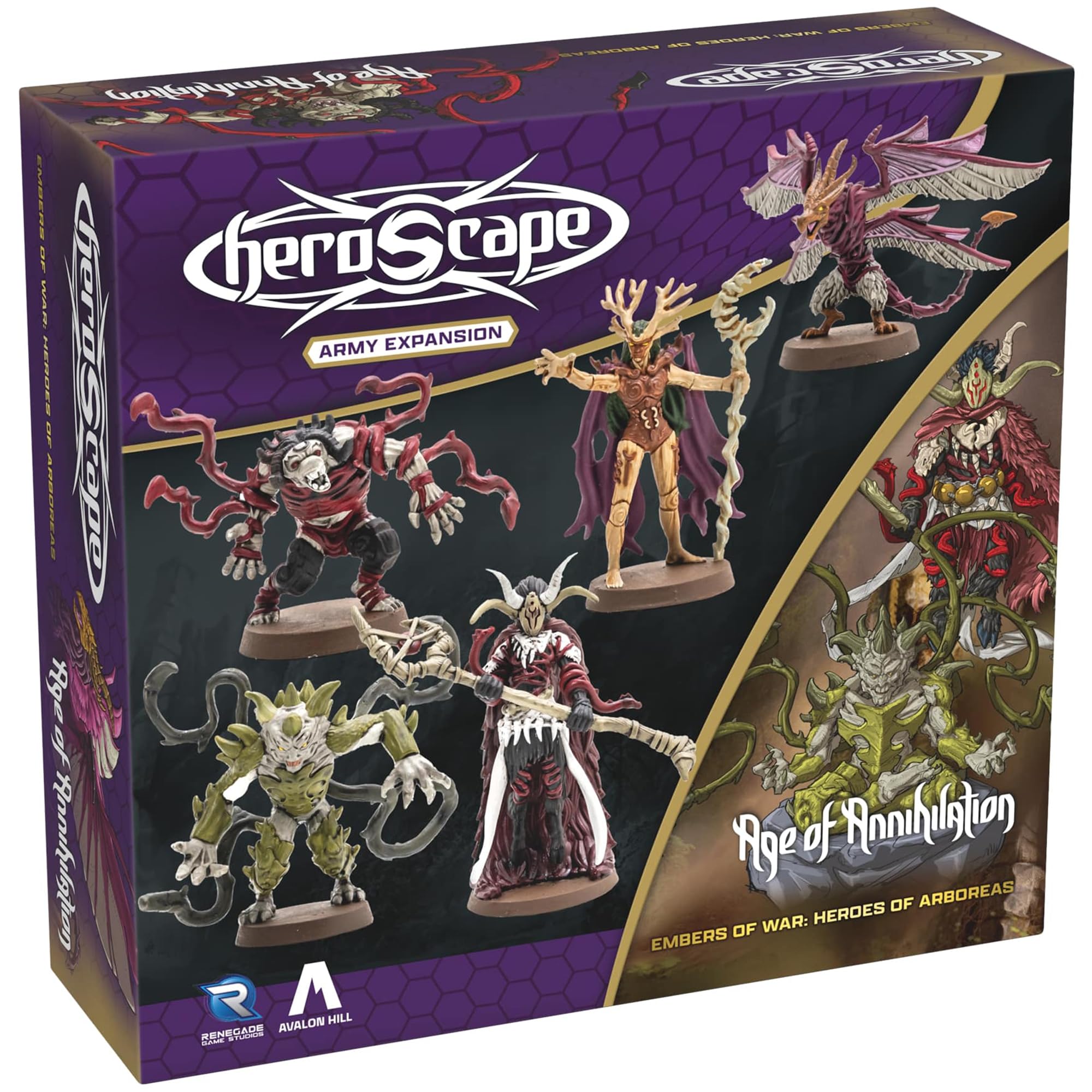 Renegade Game Studios Heroscape Army Expansion Heroes of Aboreas Unique Figures Fantasy Strategy Board Game