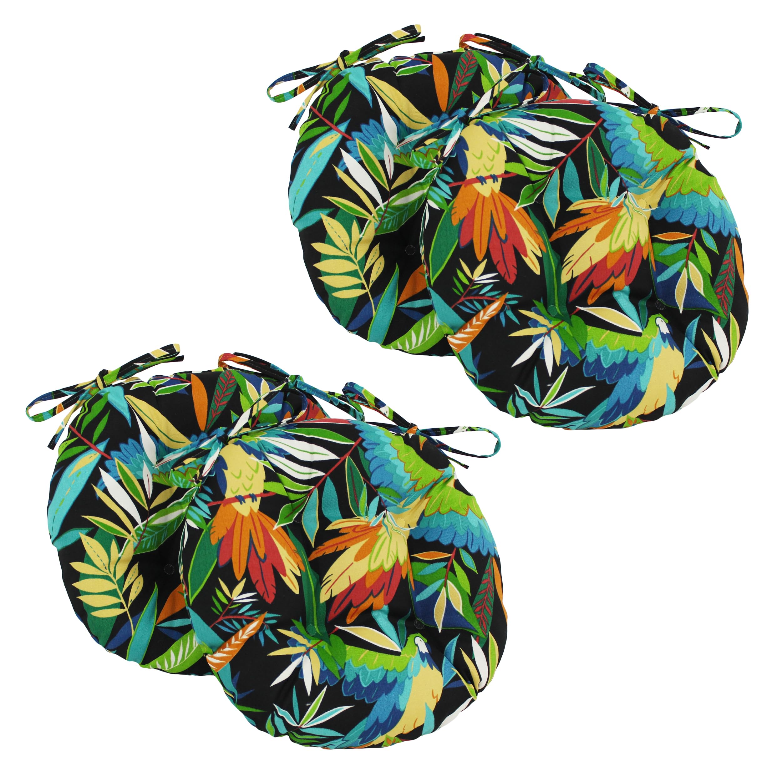 16-inch Outdoor Spun Polyester Tufted Chair Cushion (Set of 4) - Tucuman Ebony