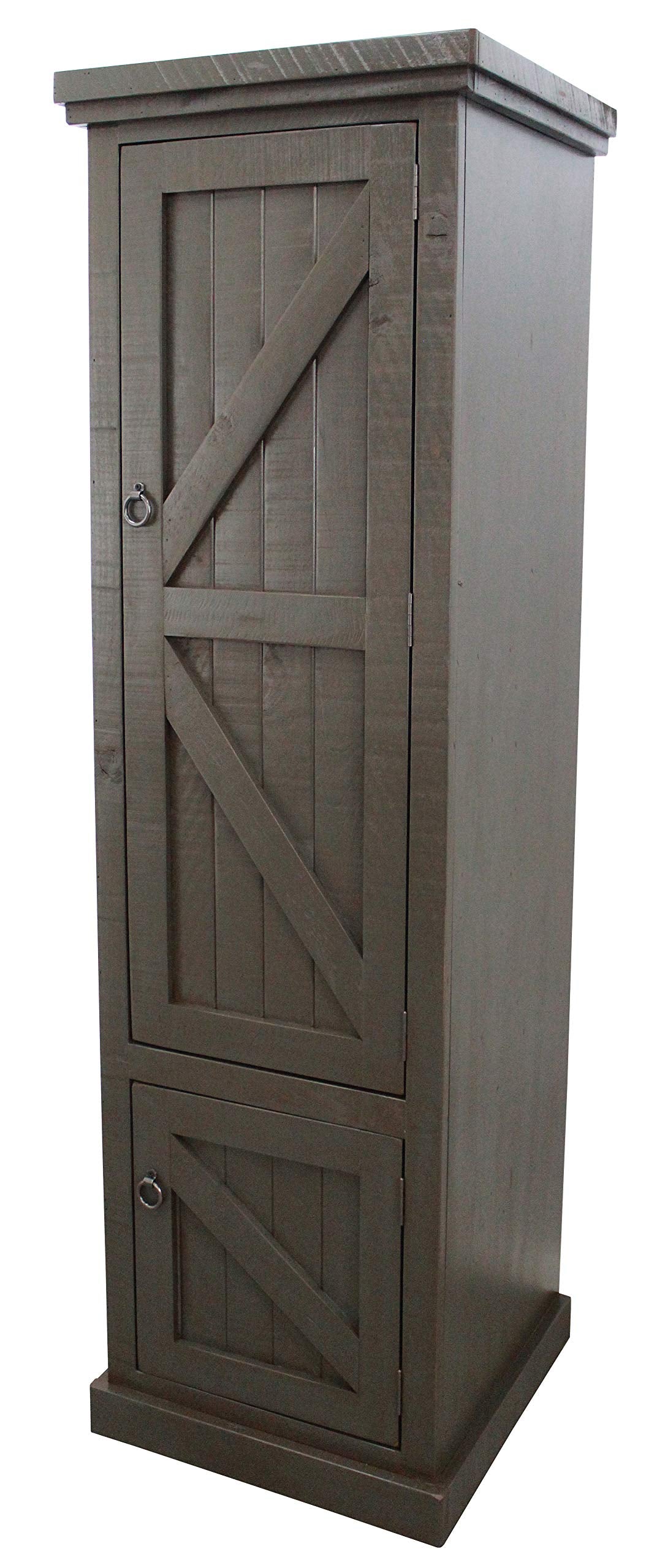 American Heartland Rustic Single Door Armoire, Rustic Grey