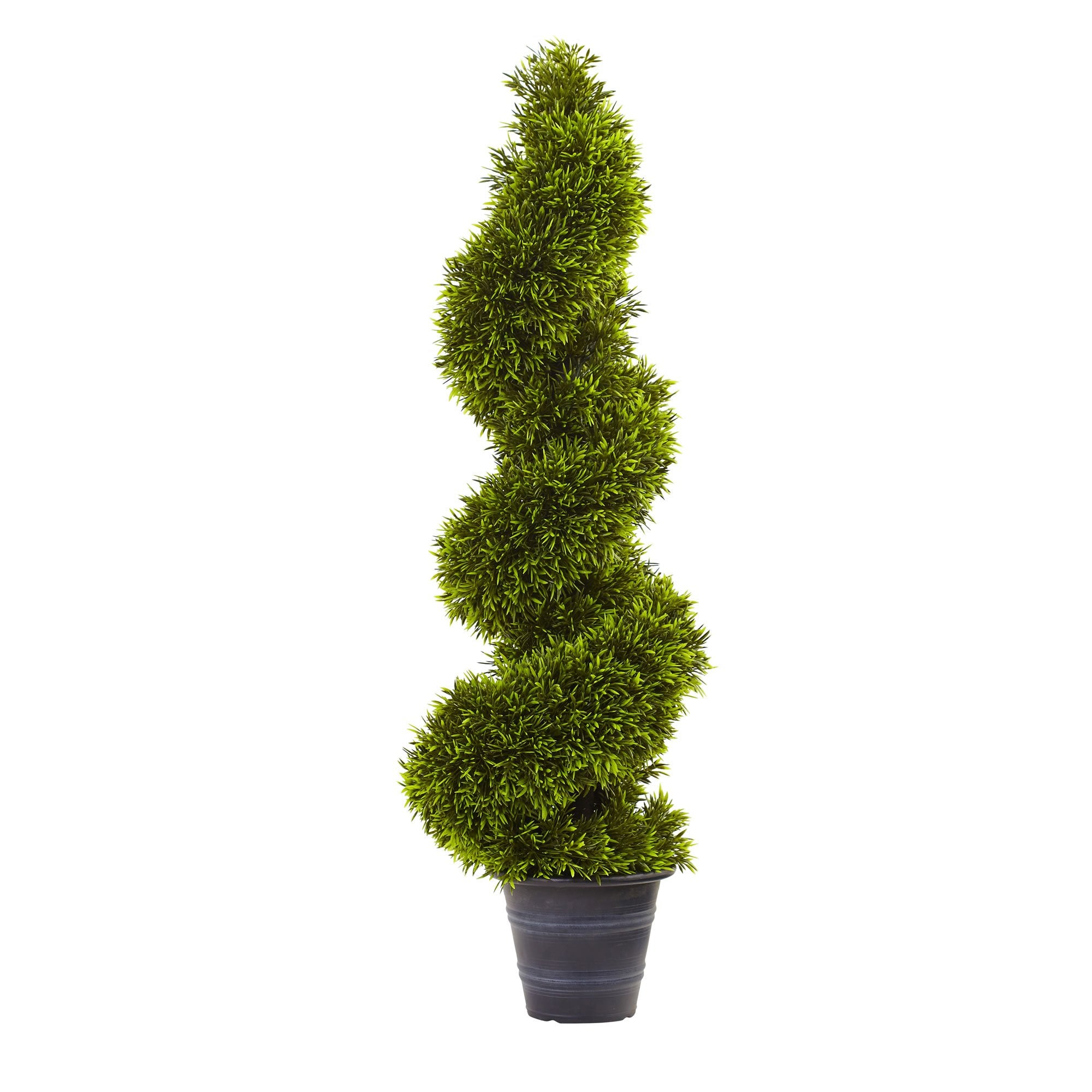 3 Grass Spiral Topiary w/Deco Planter