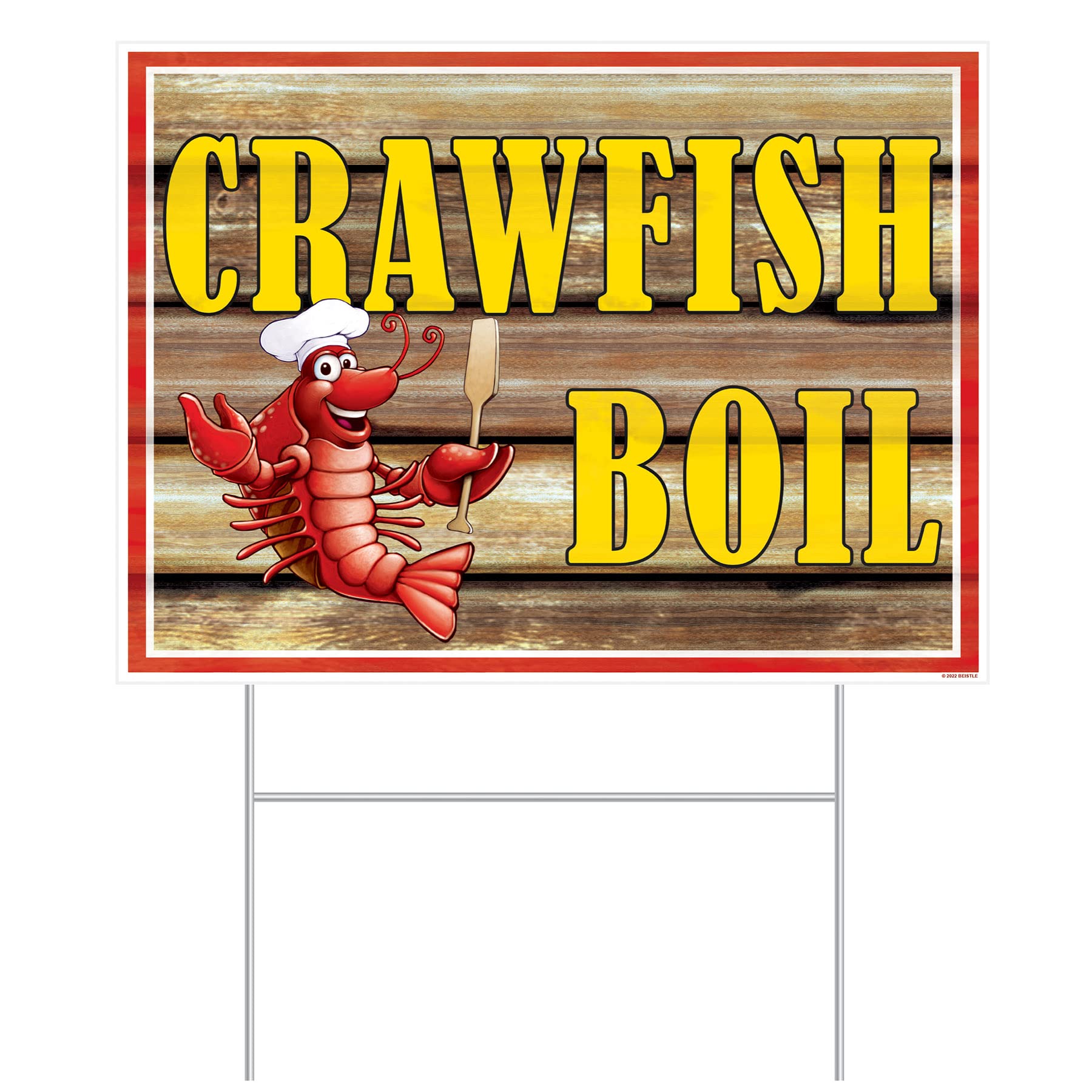 Plastic Crawfish Boil Yard Sign