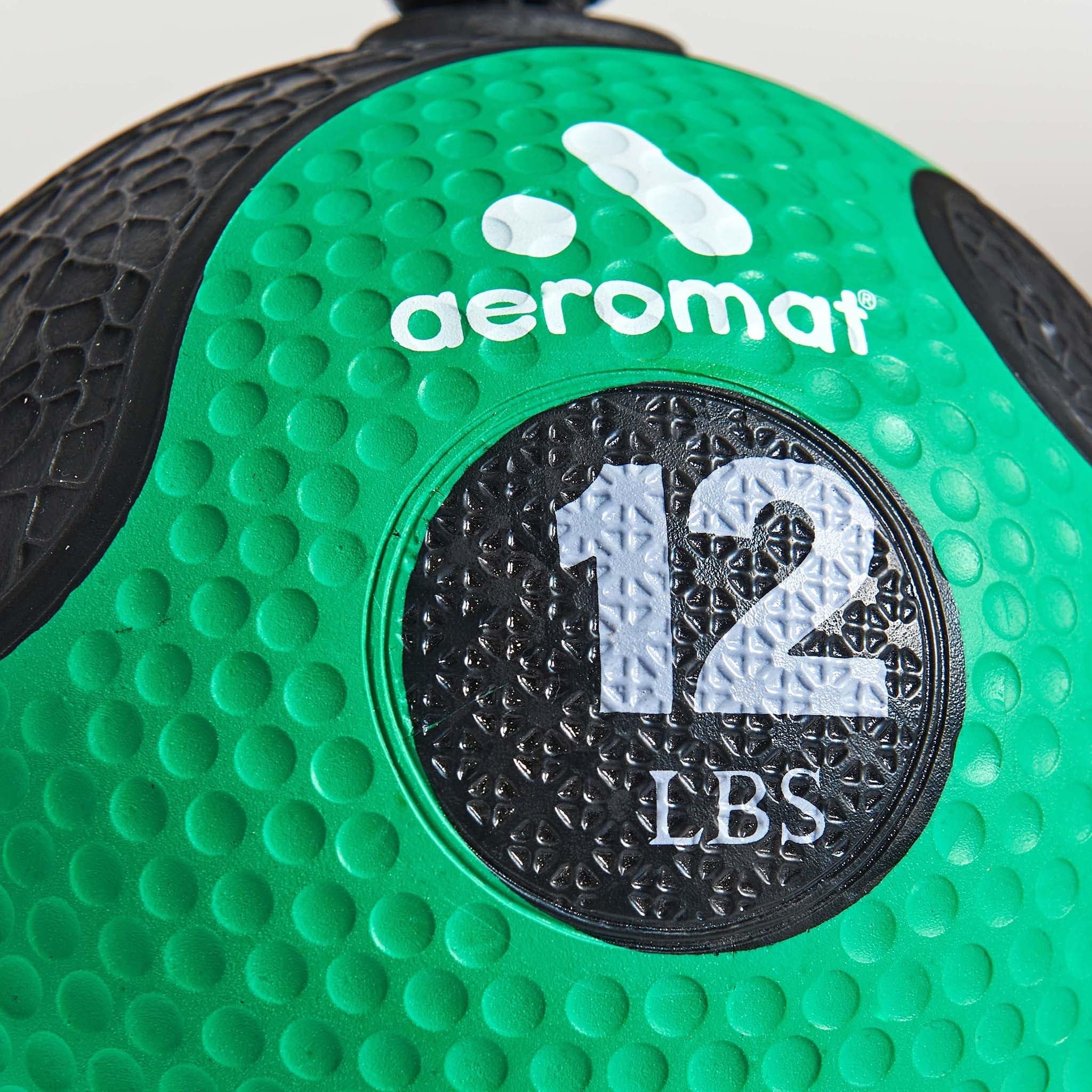 Aeromat Power Rope Medicine Ball - 12 LB Black / Green