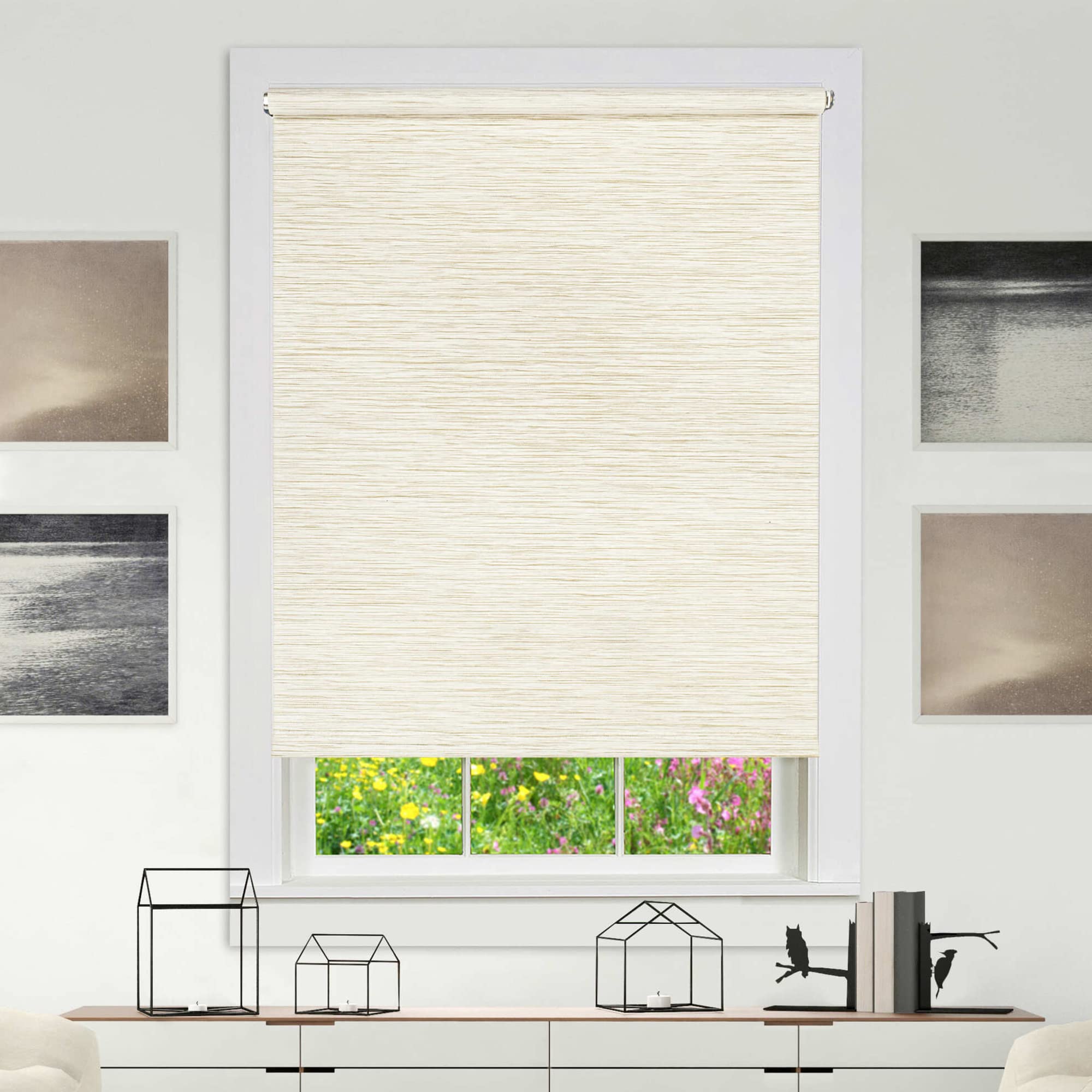 Cords Free Privacy Jute Shade - 37x72 - Linen