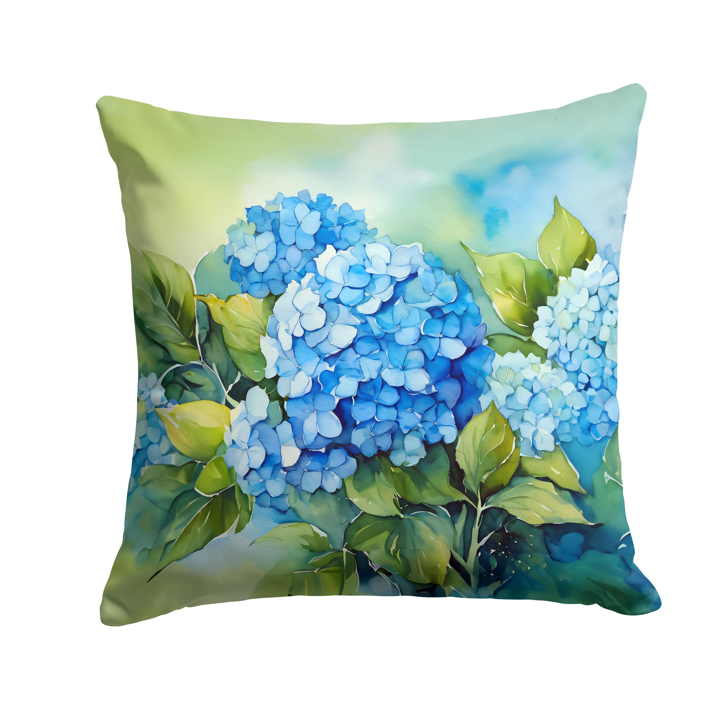Hydrangeas in Watercolor Throw Pillow