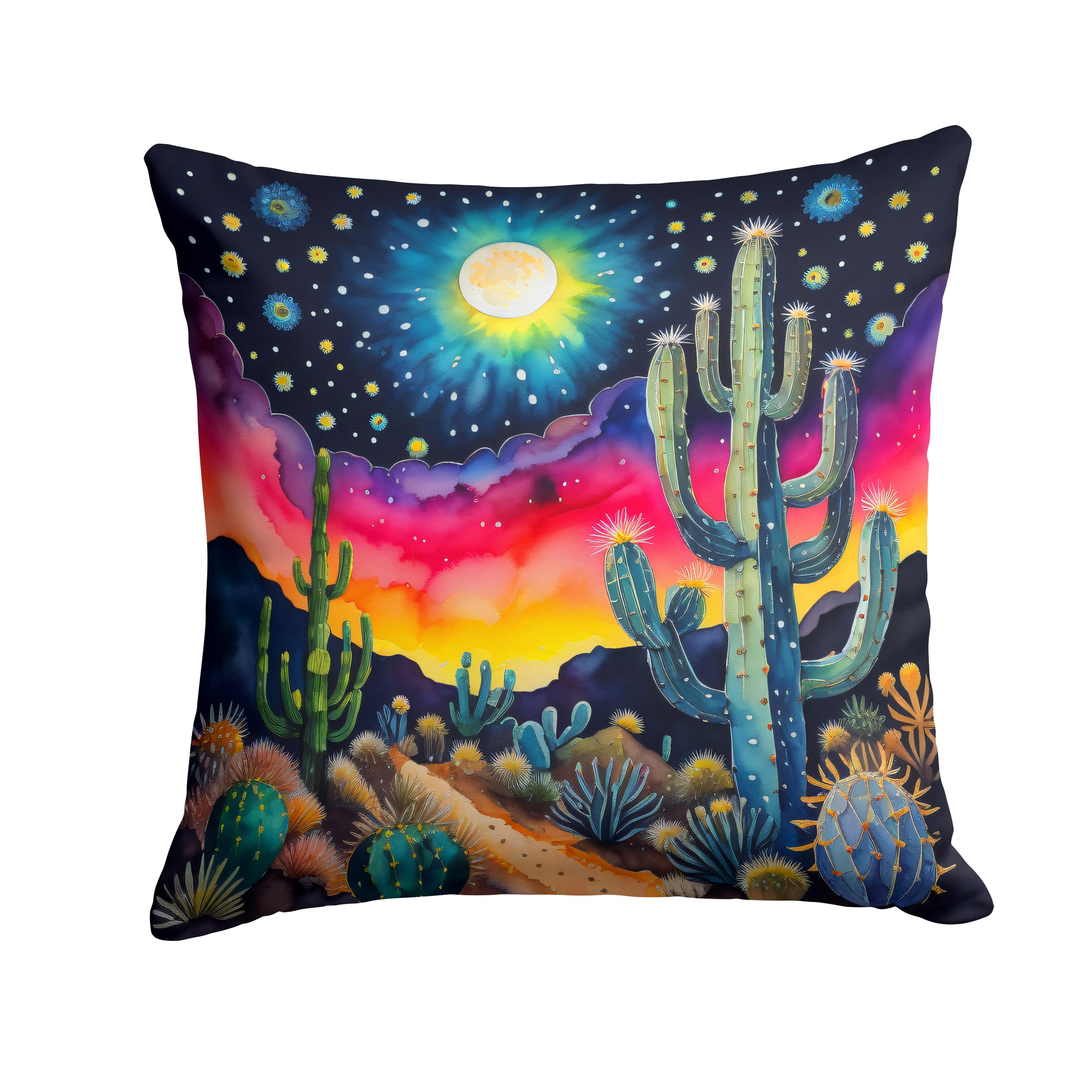 Colorful Queen Of The Night Cactus Throw Pillow