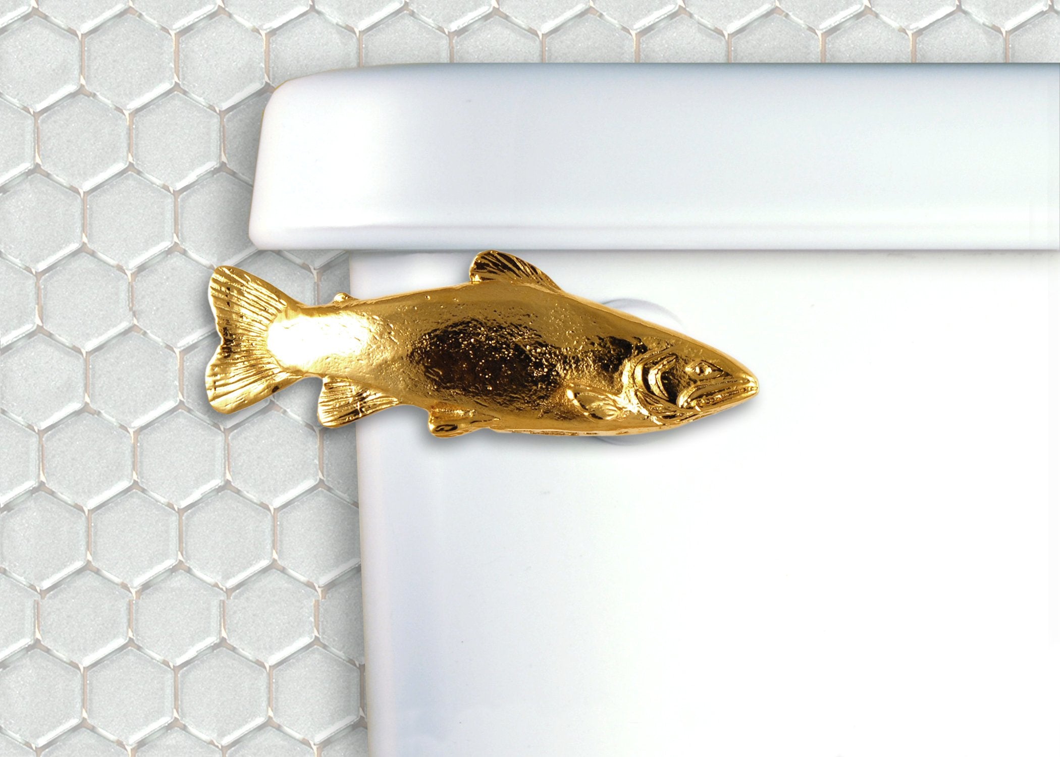 Trout Toilet Flush Handle Front Mount in Gold Finish