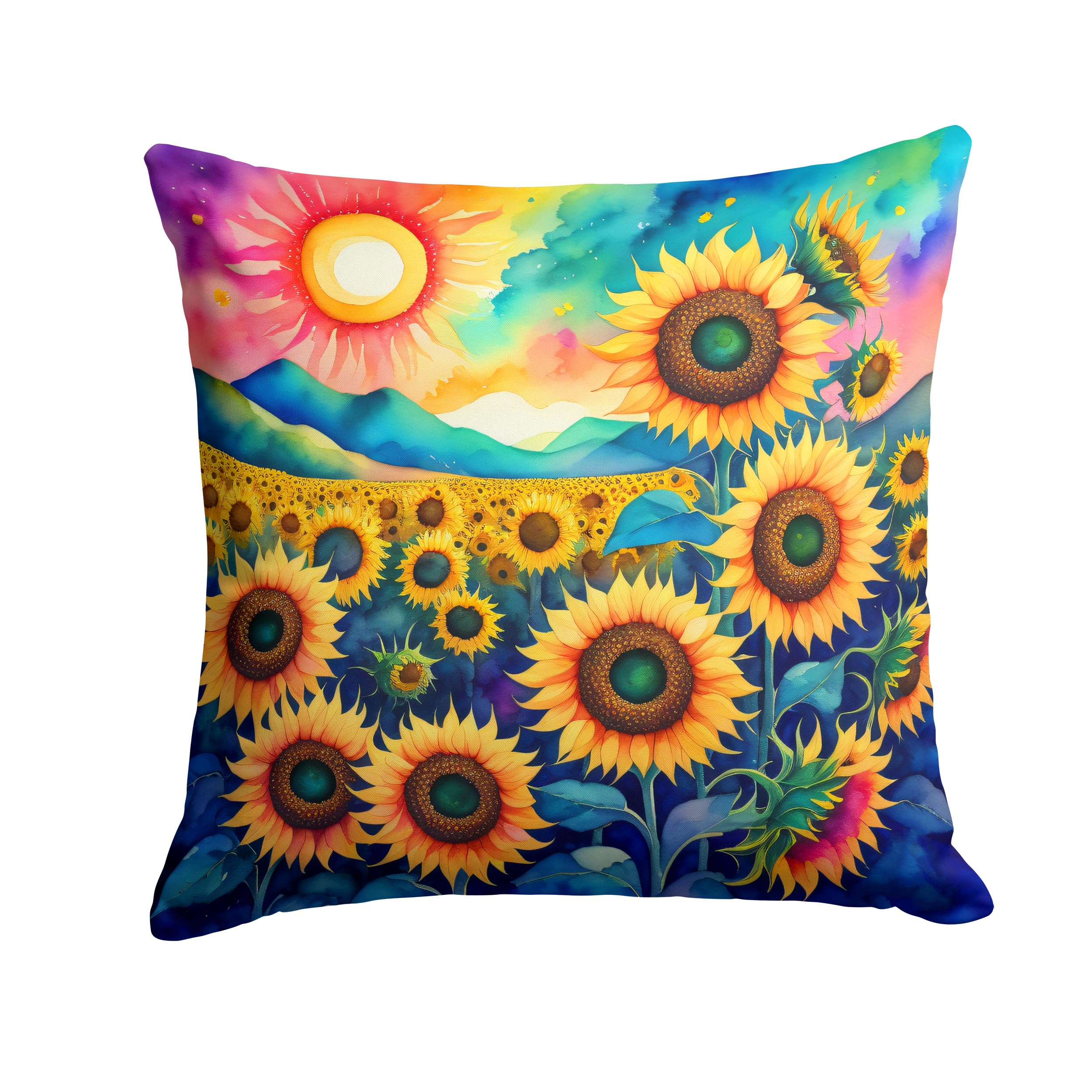 Colorful Sunflowers Throw Pillow