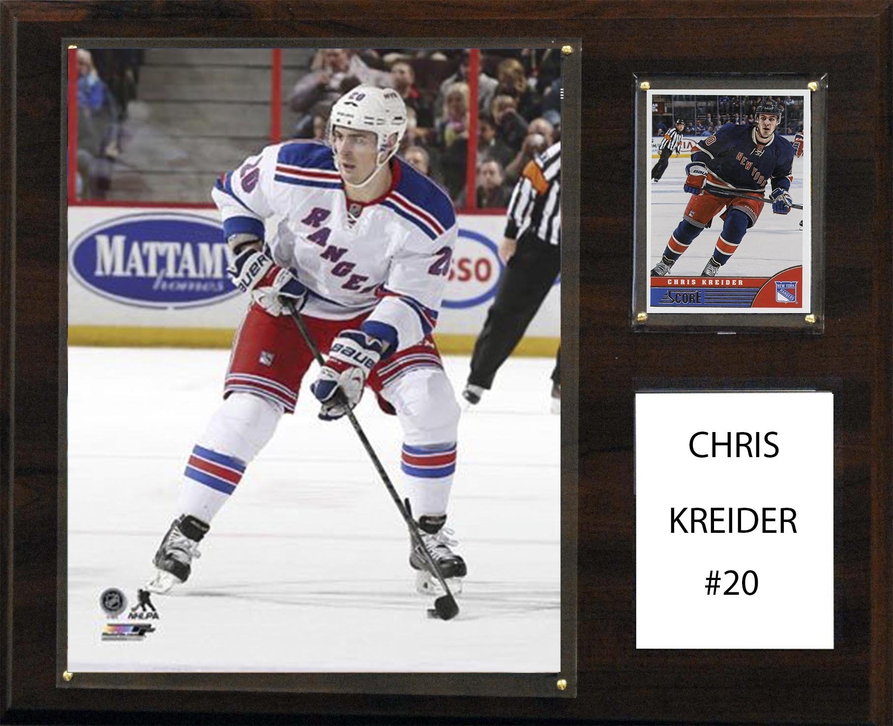 NHL 12x15″ Chris Kreider New York Rangers Player Plaque