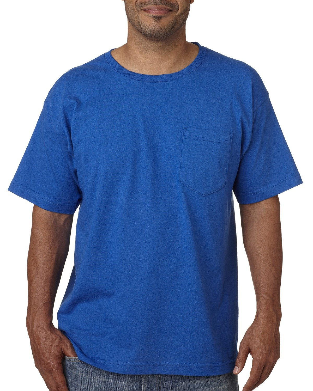 Bayside USA-Made Short Sleeve T-Shirt With a Pocket - Royal, L
