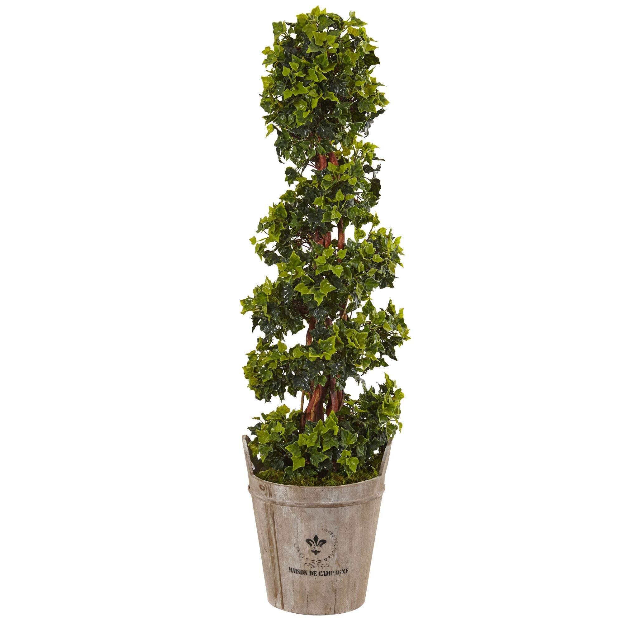 4 English Ivy Tree in Farmhouse Planter UV Resistant (Indoor/Outdoor)