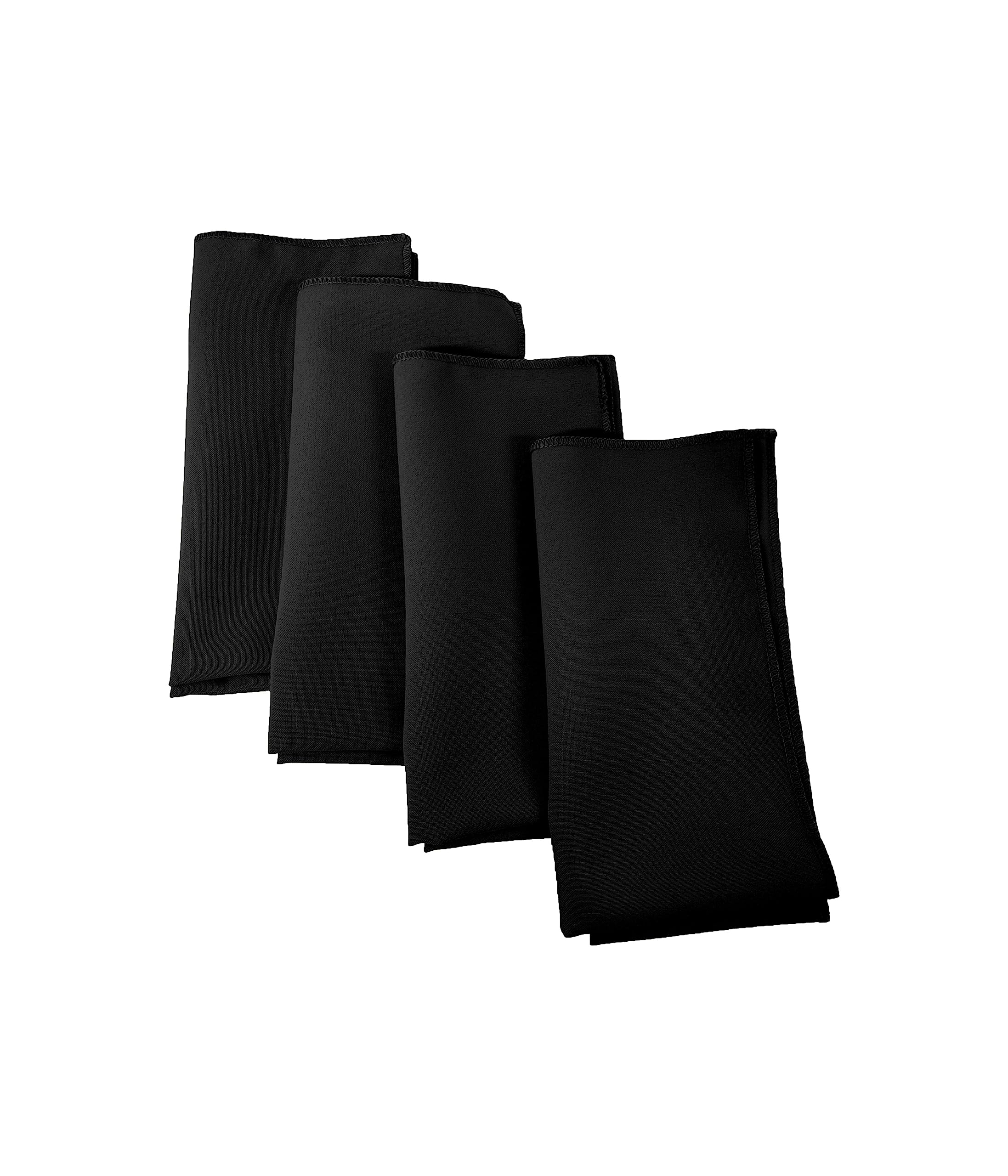LA Linen Pack-10 Polyester Poplin Napkin 18 by 18-Inch, Black