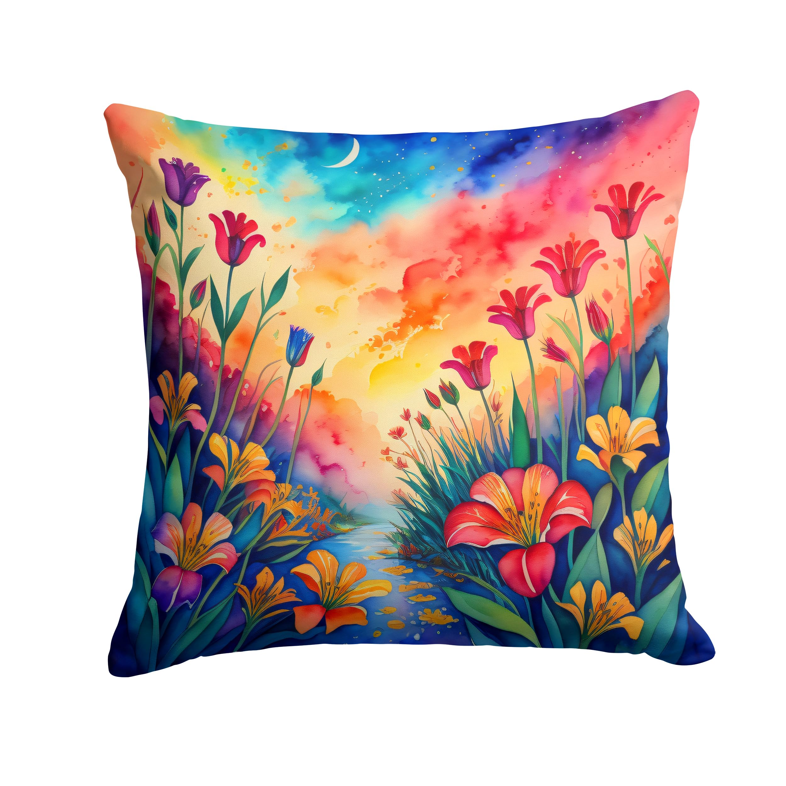 Colorful Alstroemerias Throw Pillow