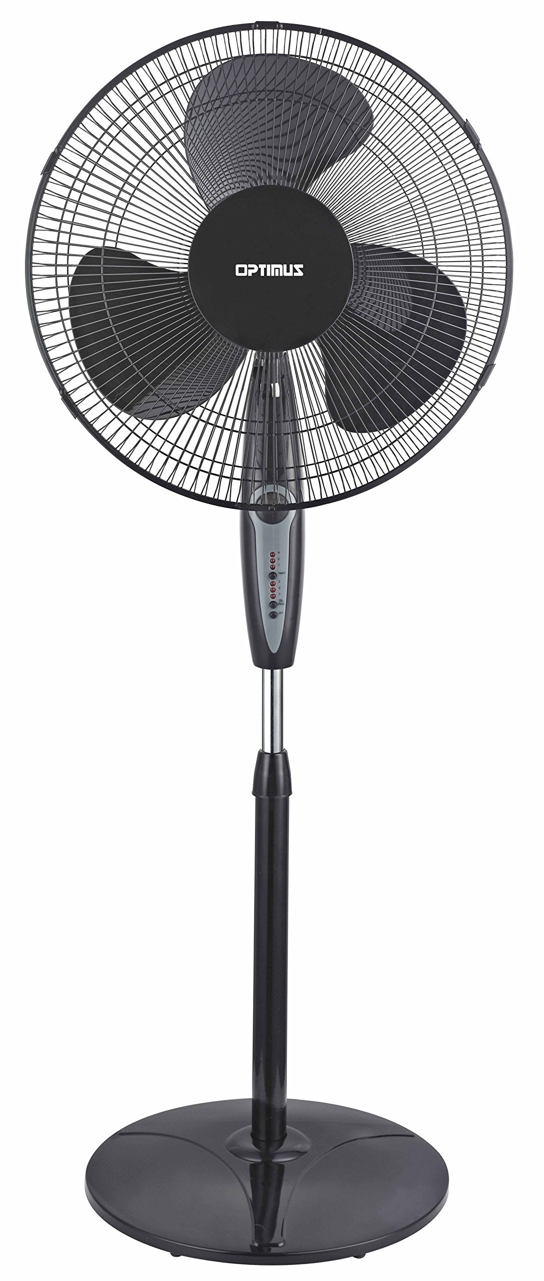 OPTIMUS F1672BK BLACK 16 INCH OSCILLATING STAND FAN & REMOTE