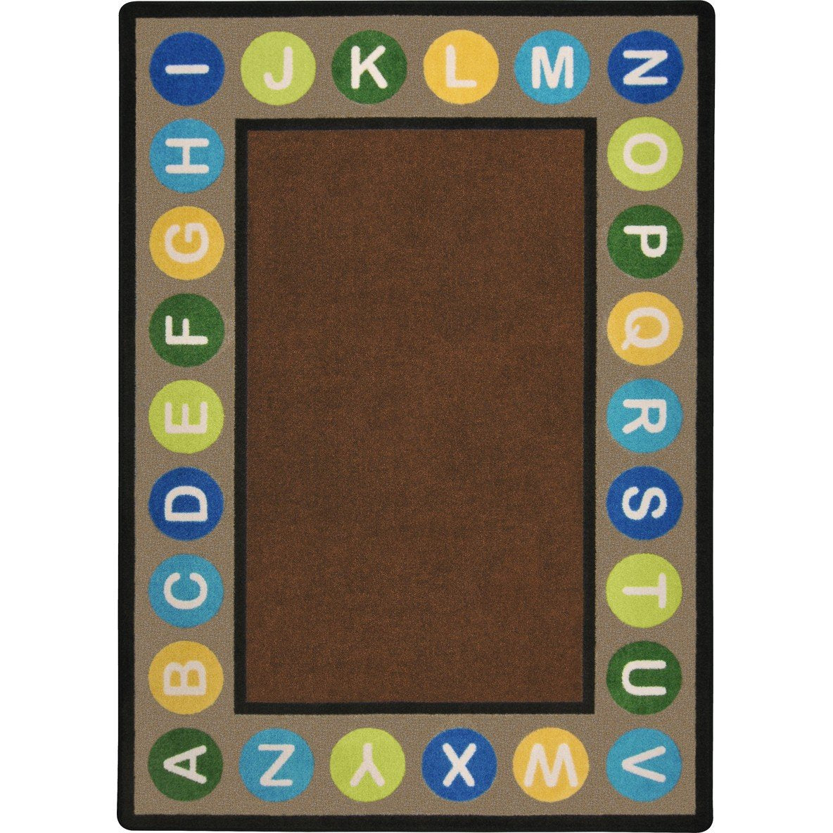 Alphabet Spots 109 x 132??area rug in color Earthtone