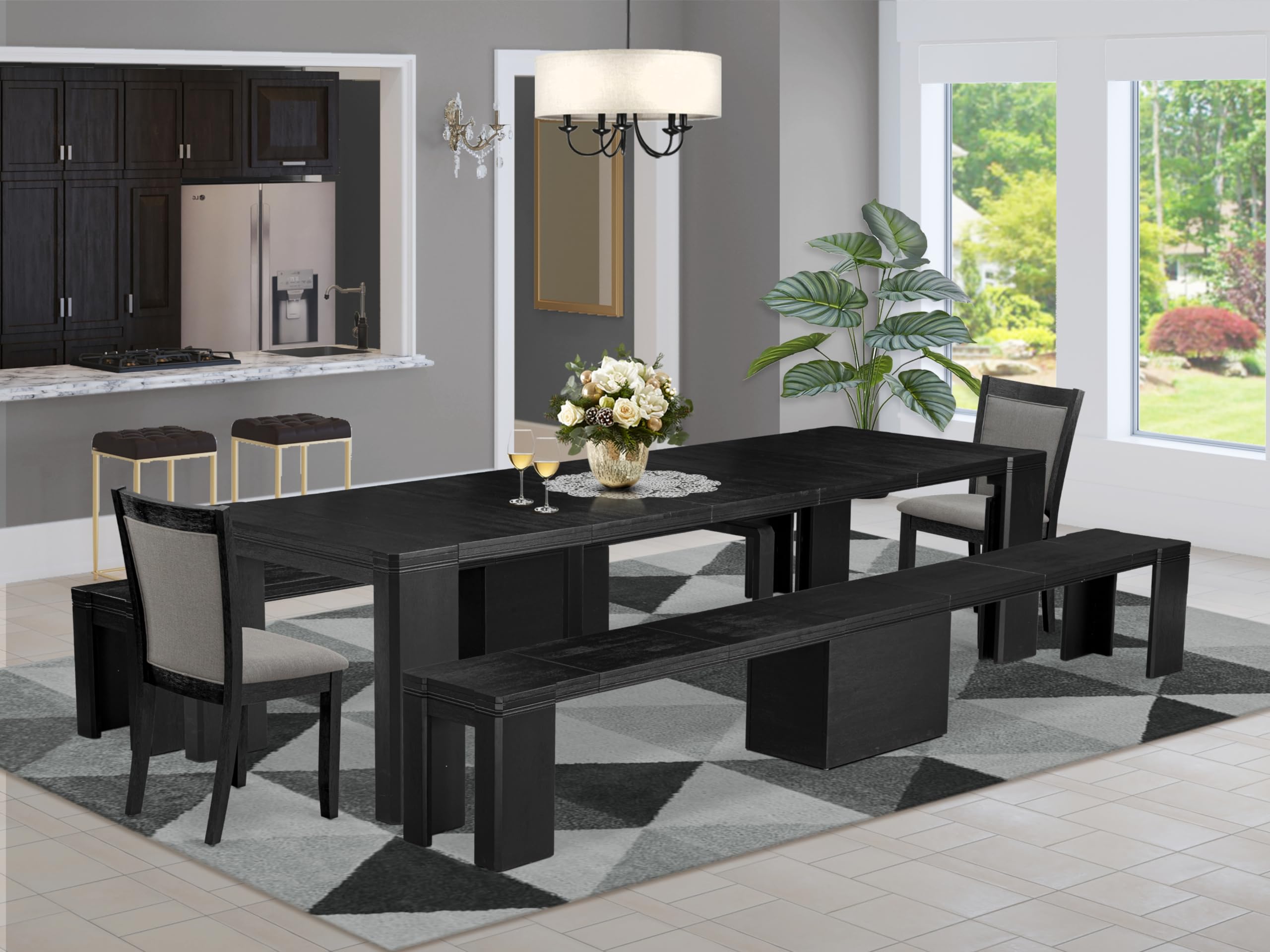 5-piece Dining Room Table Set a Rectangular Kitchen Table