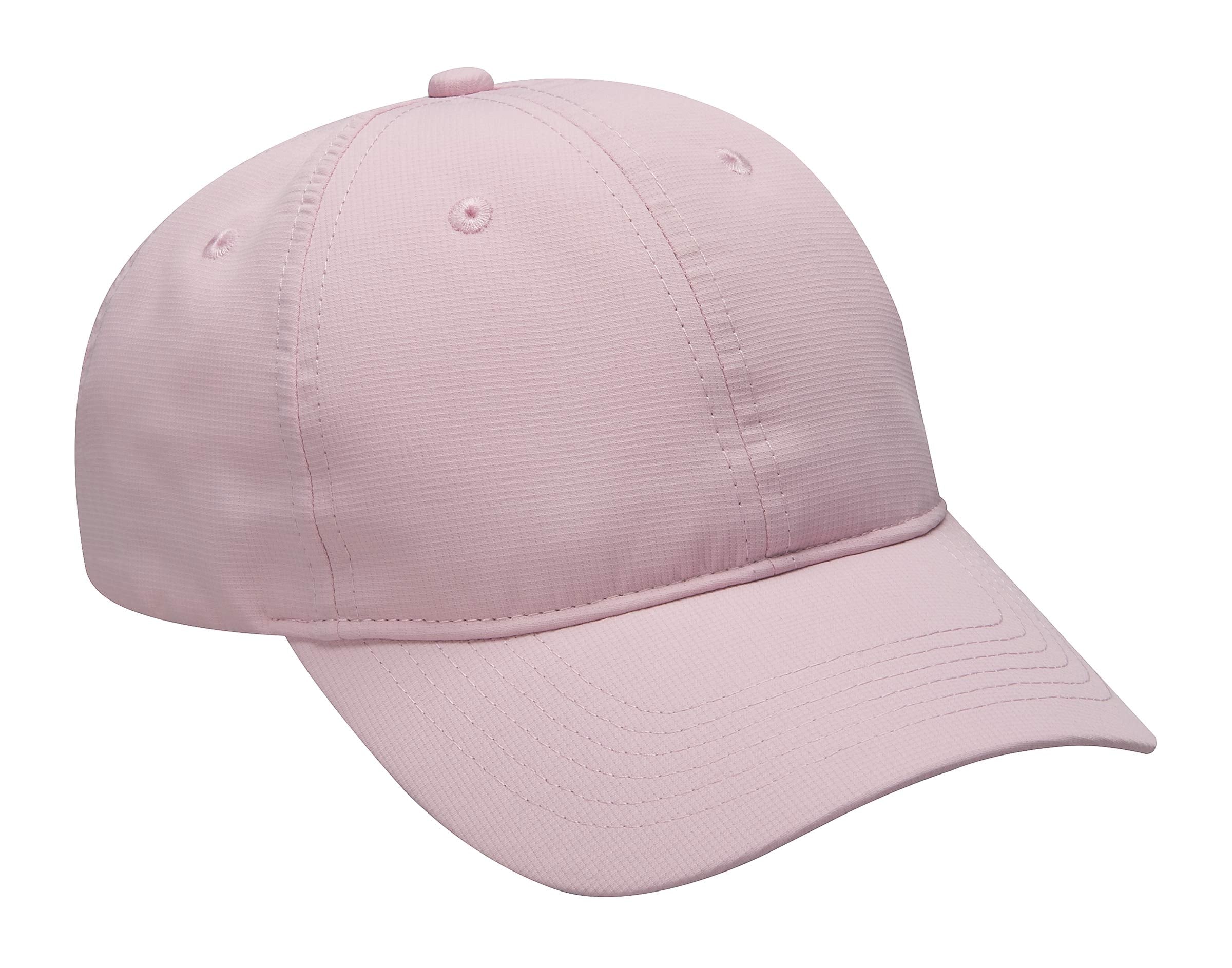 TH101 |TRIUMPH- Polyester Micro Jacquard performance mesh, six panel, unstructured, two-ply fabric front panel, moisture wicking grey mesh sweatband, anti-glare grey fabric under visor, self-fabric hook and loop closure- PINK