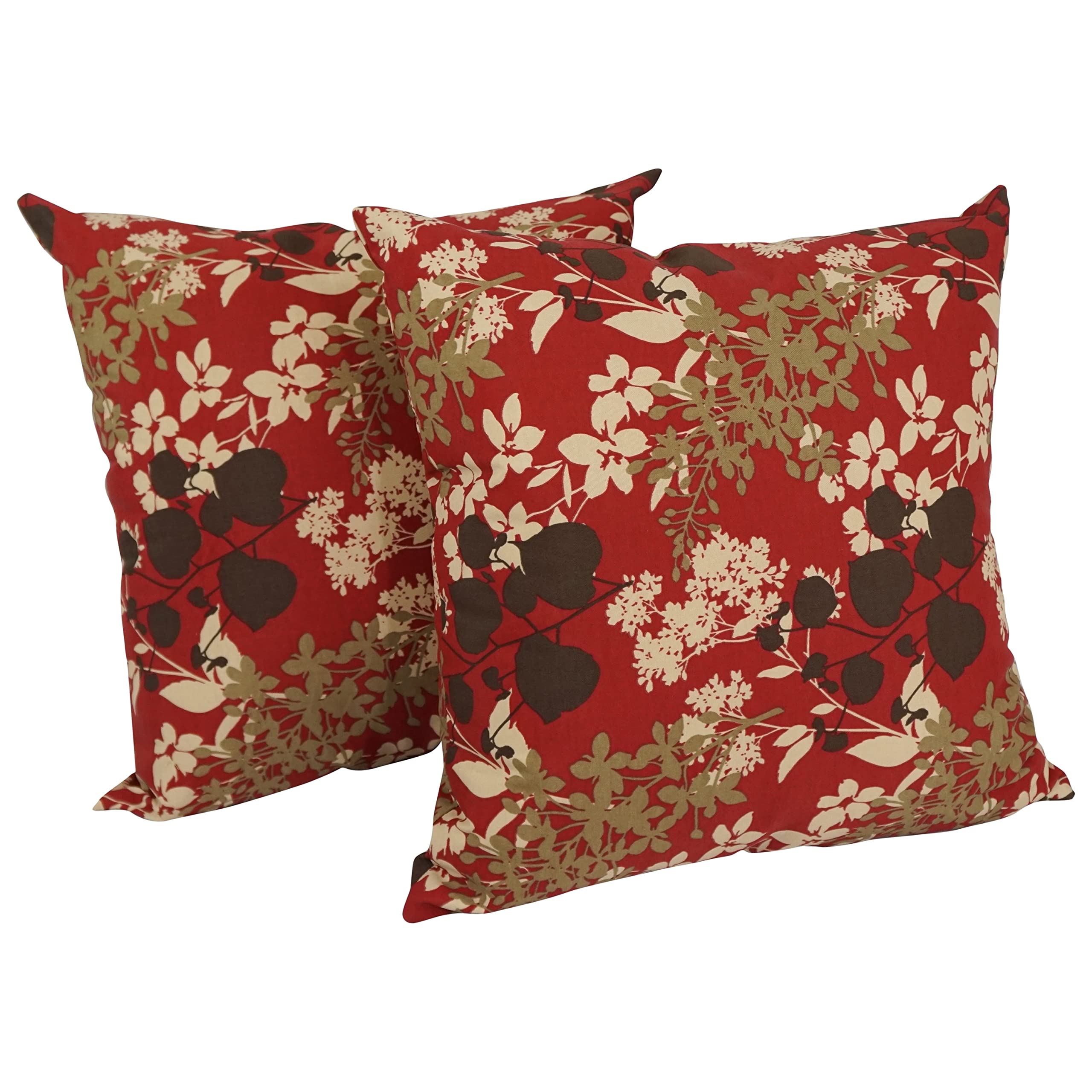 Blazing Needles 17-inch Outdoor Knife Edge Throw Pillows (Set of 2) - Montfleuri Sangria