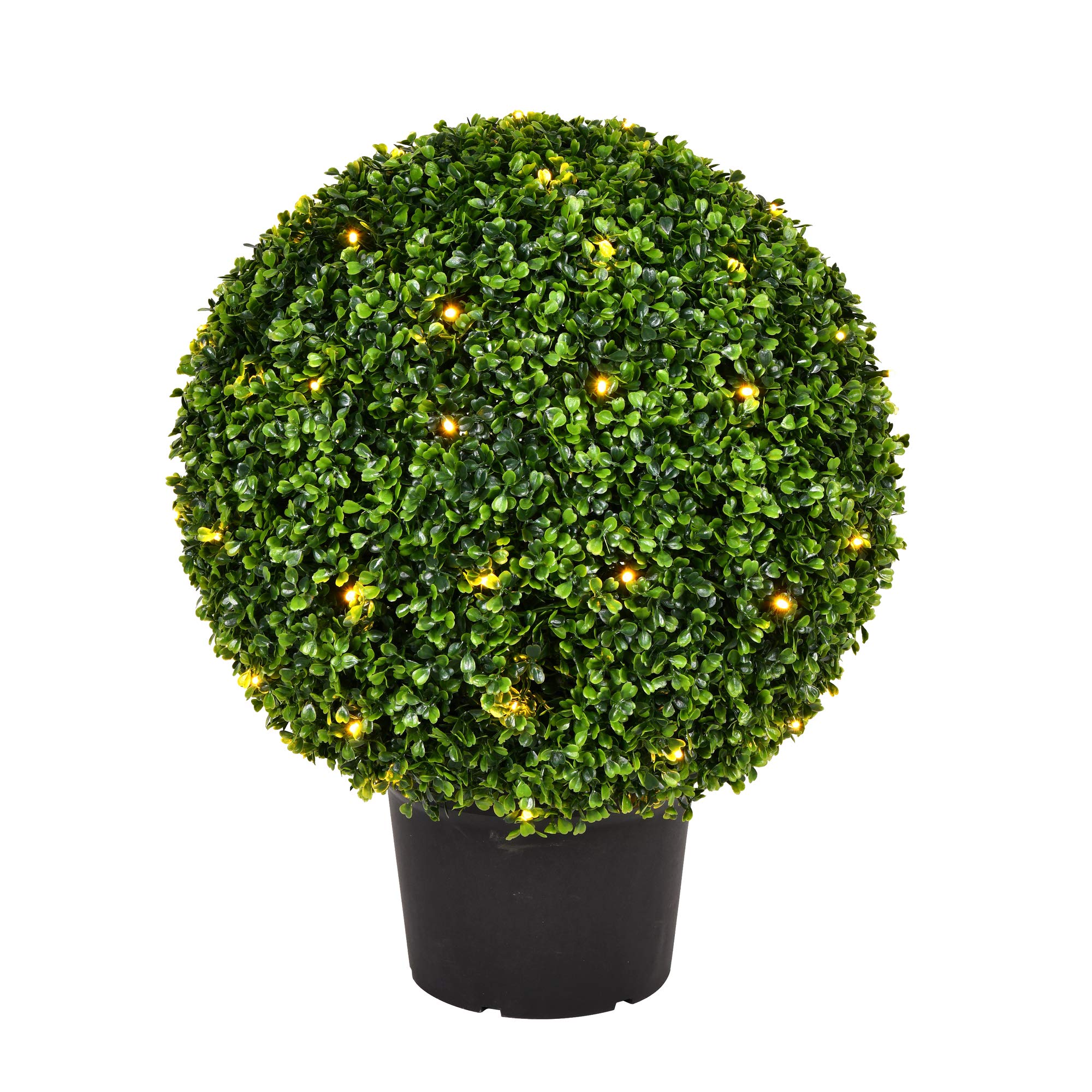 Casafoyer Pre-Lit 2-Inch UV-Resistant Boxwood Topiary Ball for Home Decor ( Pack of 2 )