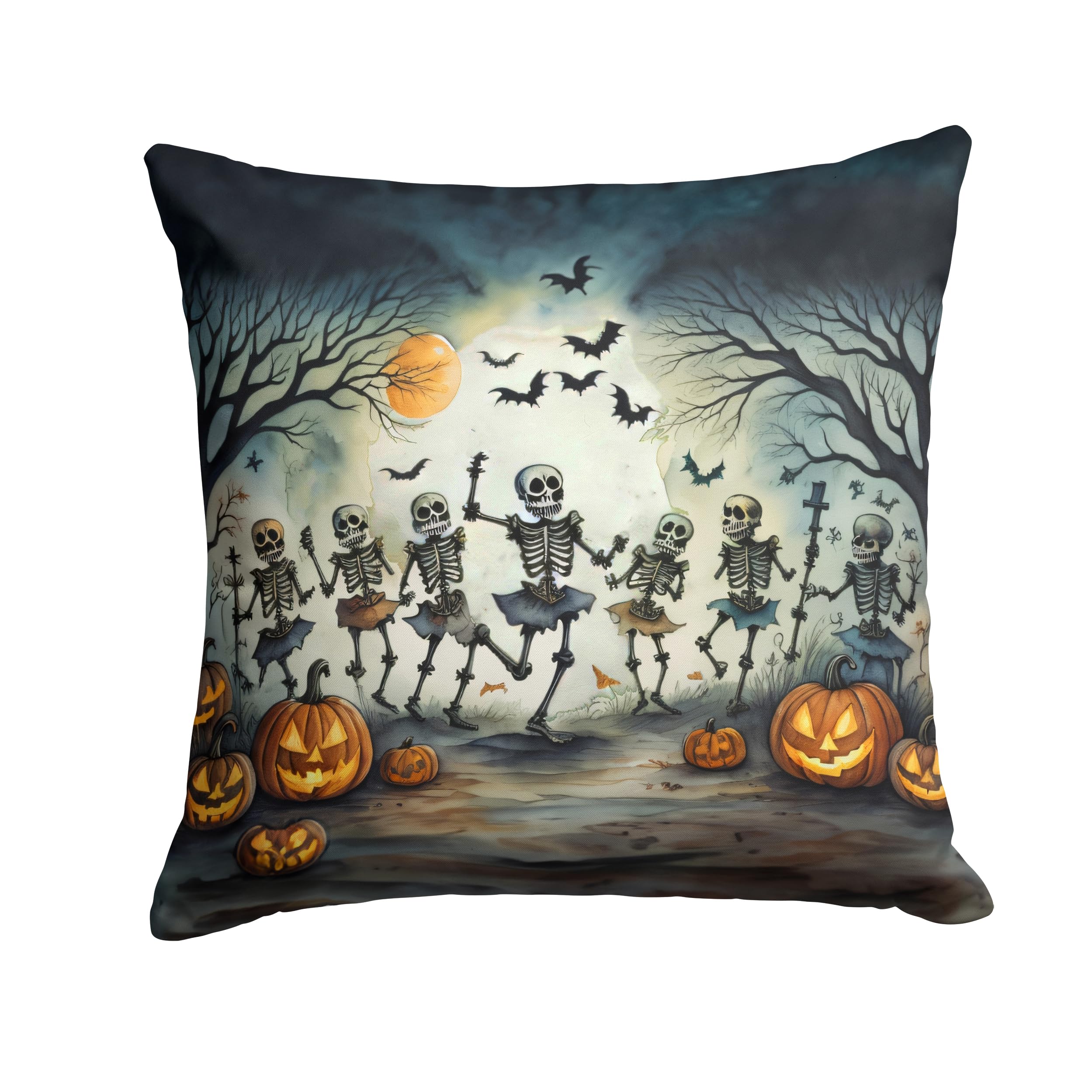Dancing Skeletons Spooky Halloween Throw Pillow