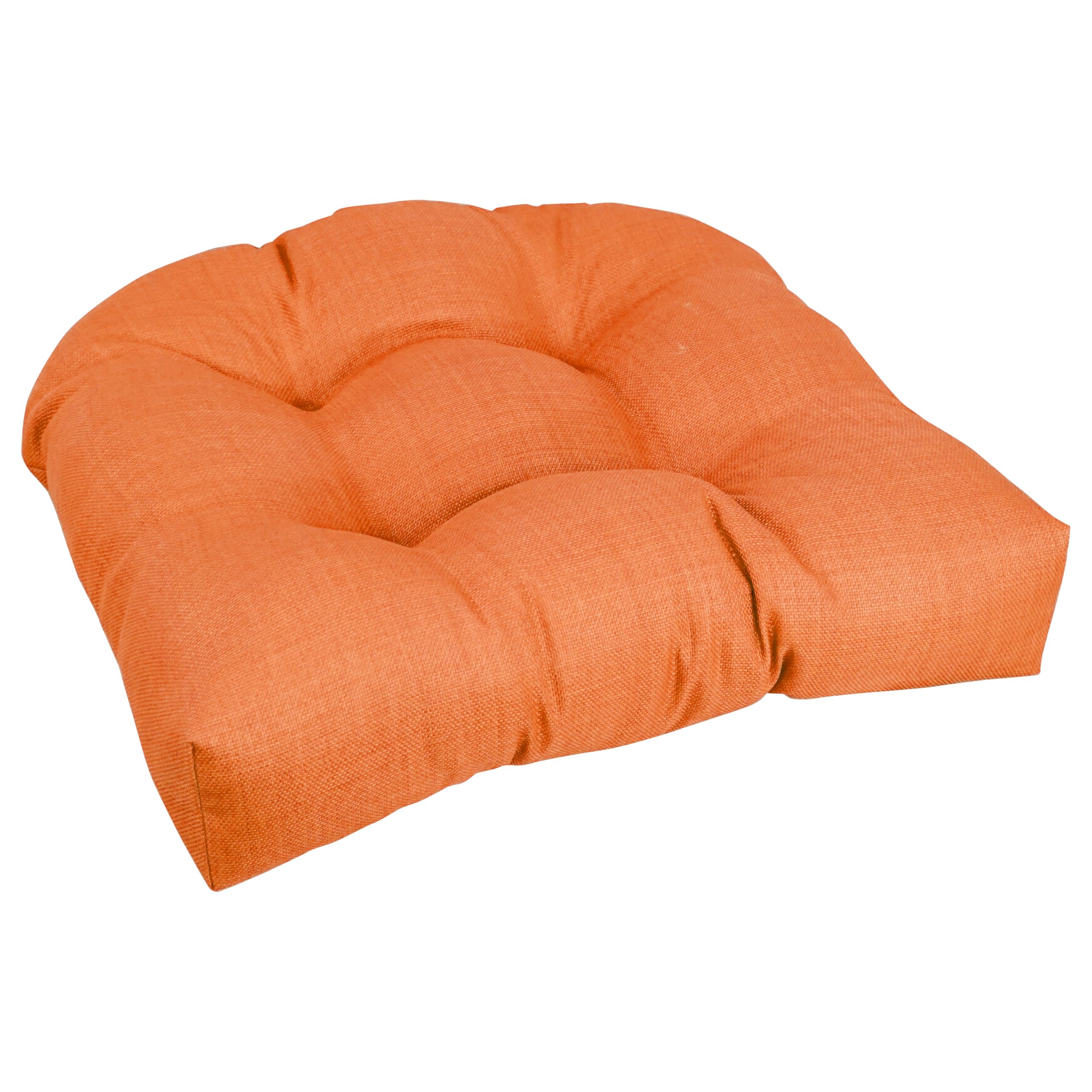 19-inch U-Shaped Outdoor Spun Polyester Tufted Dining Chair Cushion - Tangerine Dream