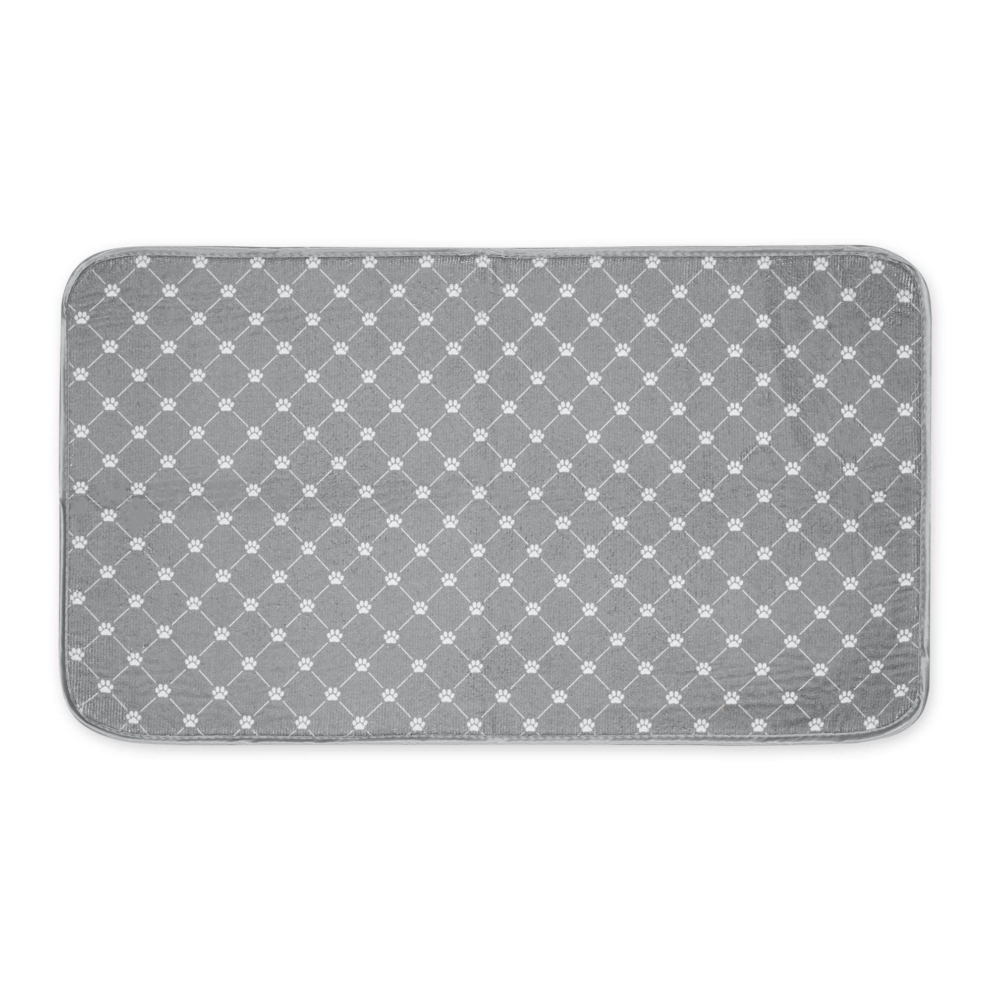 Bone Dry Machine Washable, Ultra Absorbent Pet Mat, 14X24, Gray Trellis Print