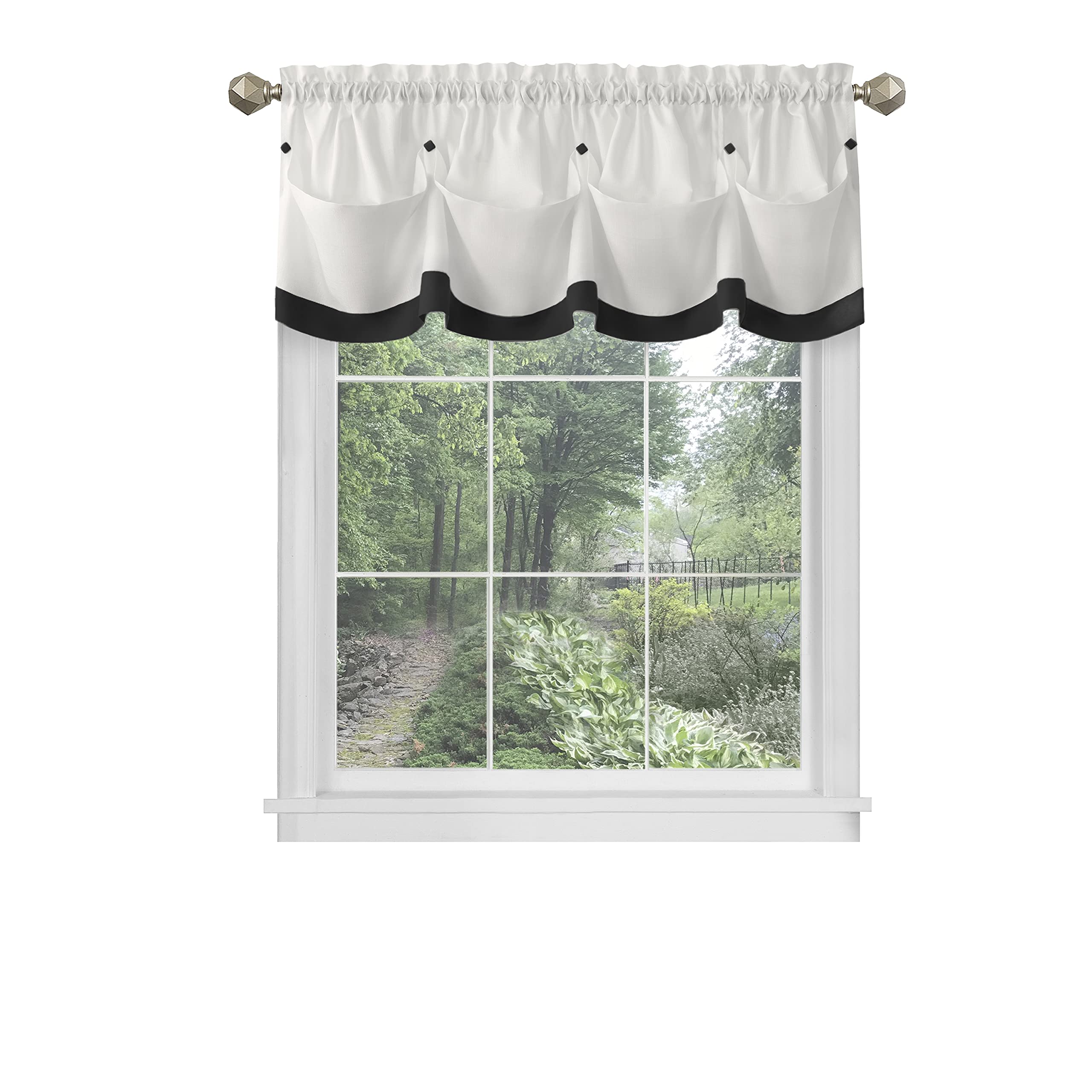 Lana Window Curtain Valance - 58x14 - Black