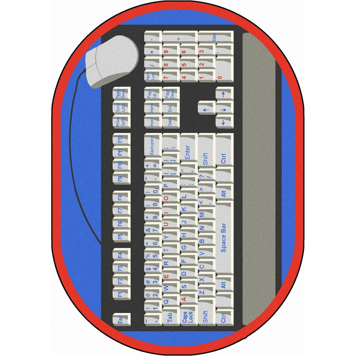 Keyboard Connection 78 x 109??Oval area rug in color Gray
