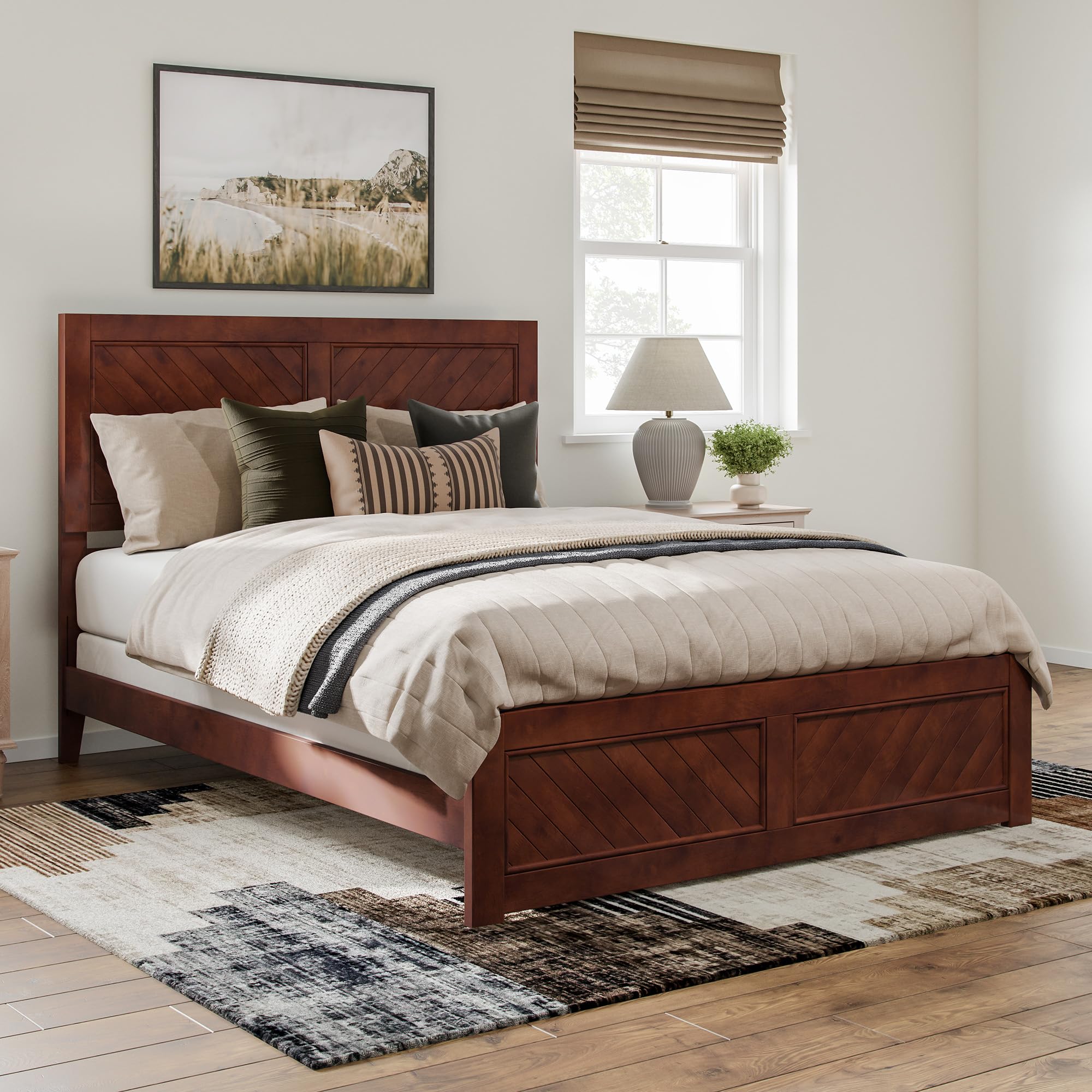 Canyon Queen Traditional Bed with Matching Footboard in Walnut