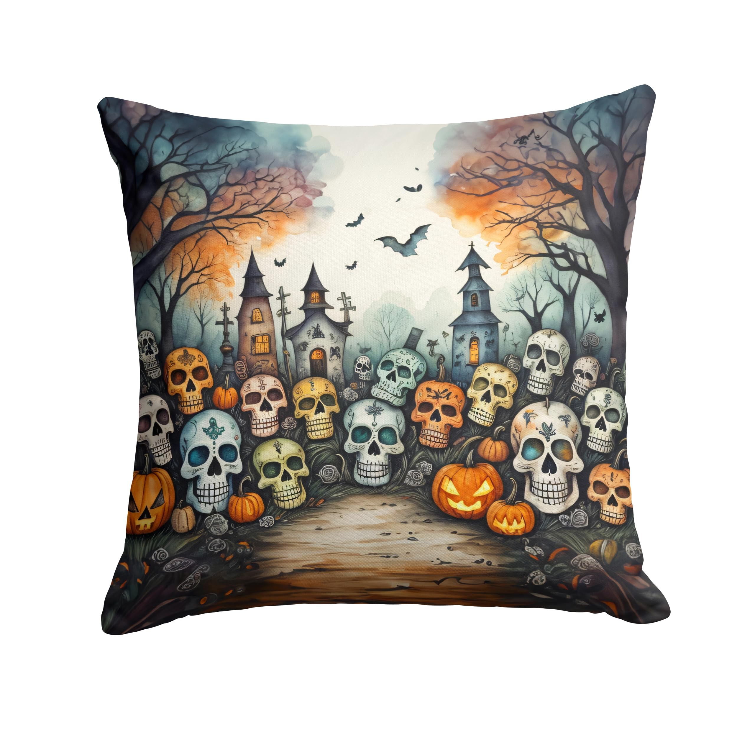 Calaveras Sugar Skulls Spooky Halloween Throw Pillow