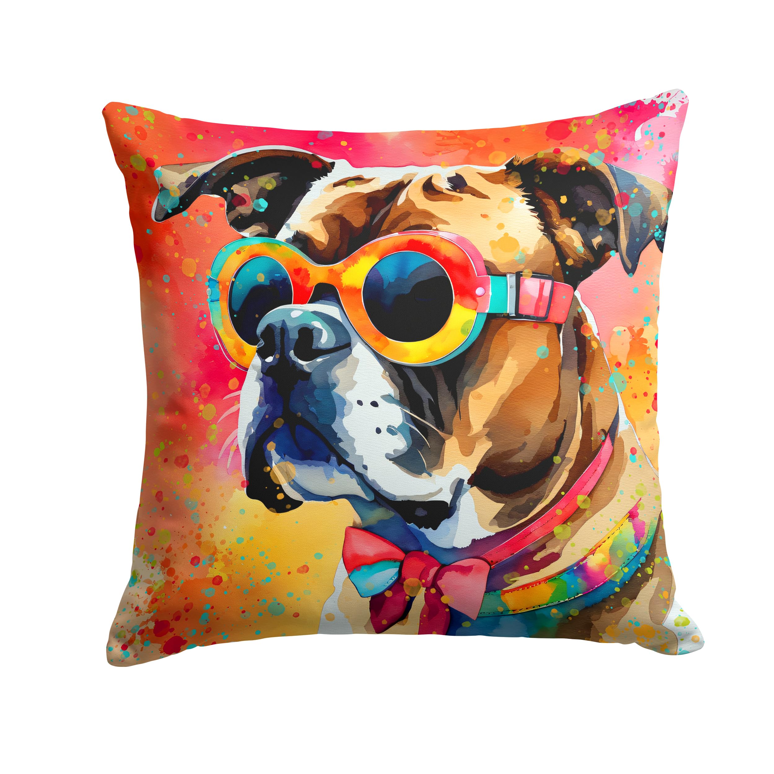 Boxer Hippie Dawg Throw Pillow
