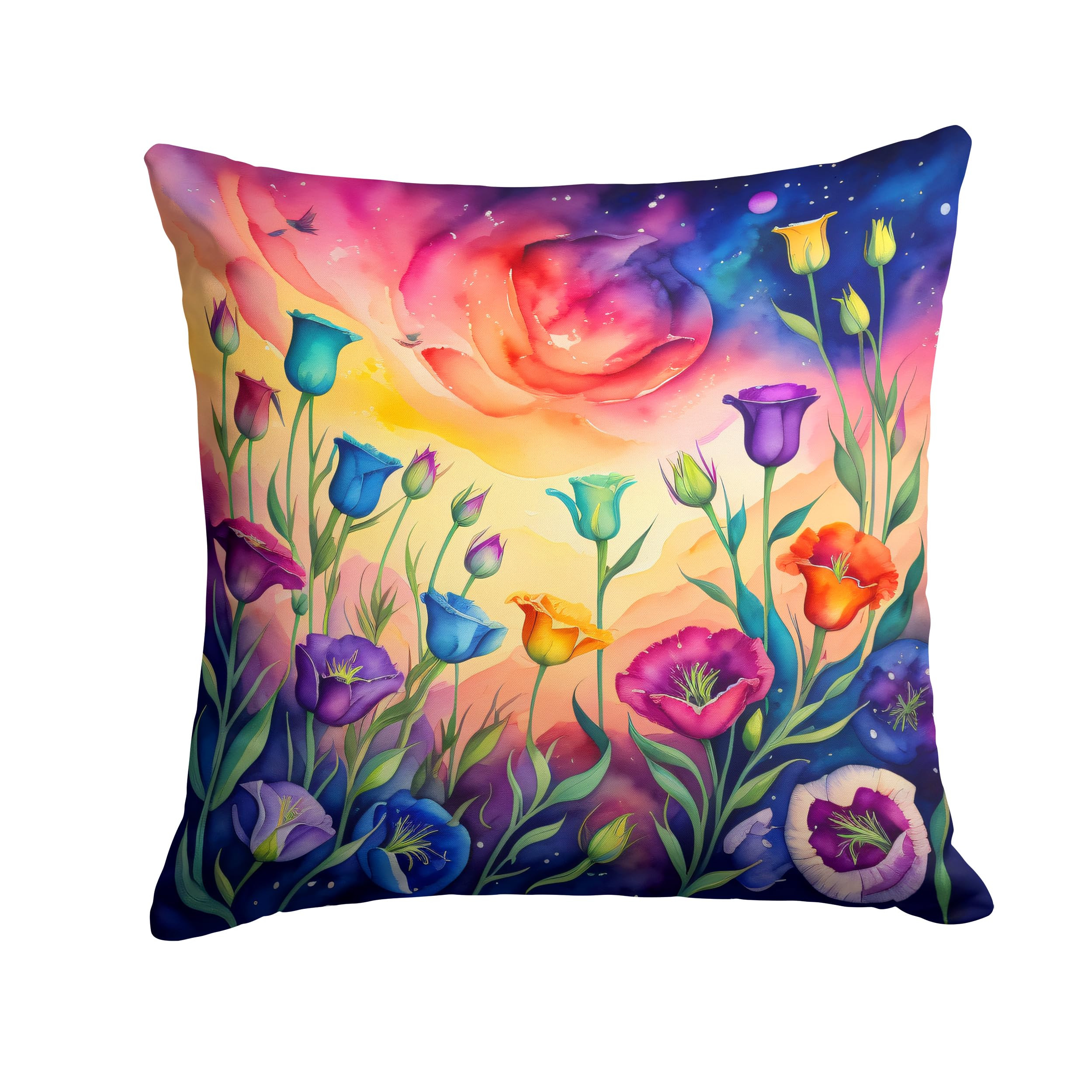 Colorful Lisianthus Throw Pillow