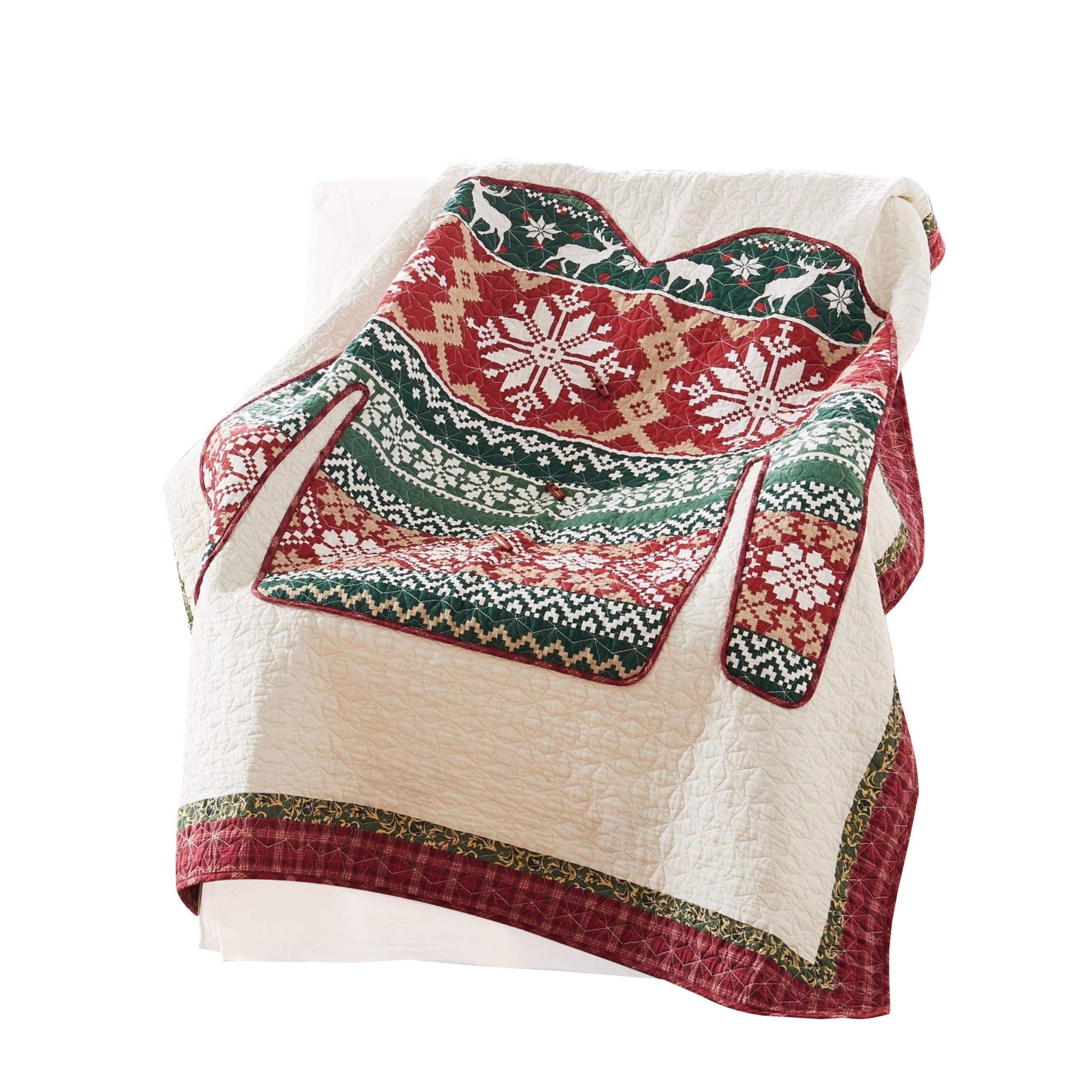 50 x 60 Inch Cotton Quilted Throw Blanket, Christmas Sweater Print, Red