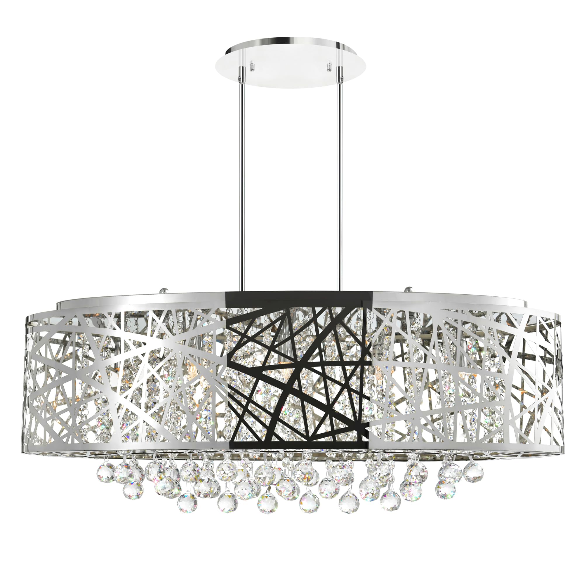 8 Light Drum Shade Chandelier with Chrome finish