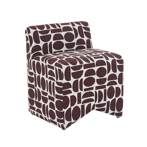 Pippa Merlot Geometric  Weave Stool