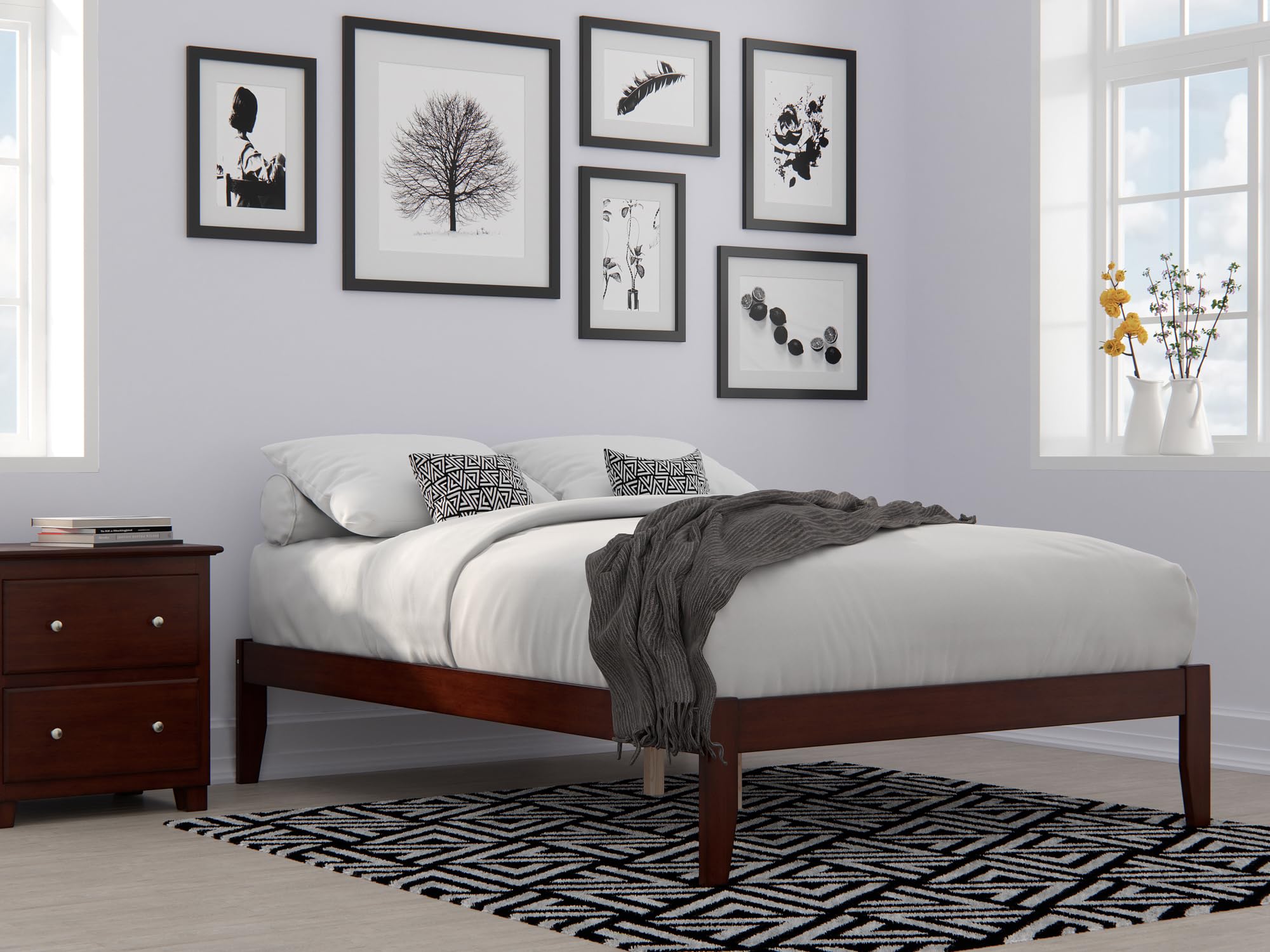 Colorado Full Bed with USB Turbo Charger in Walnut