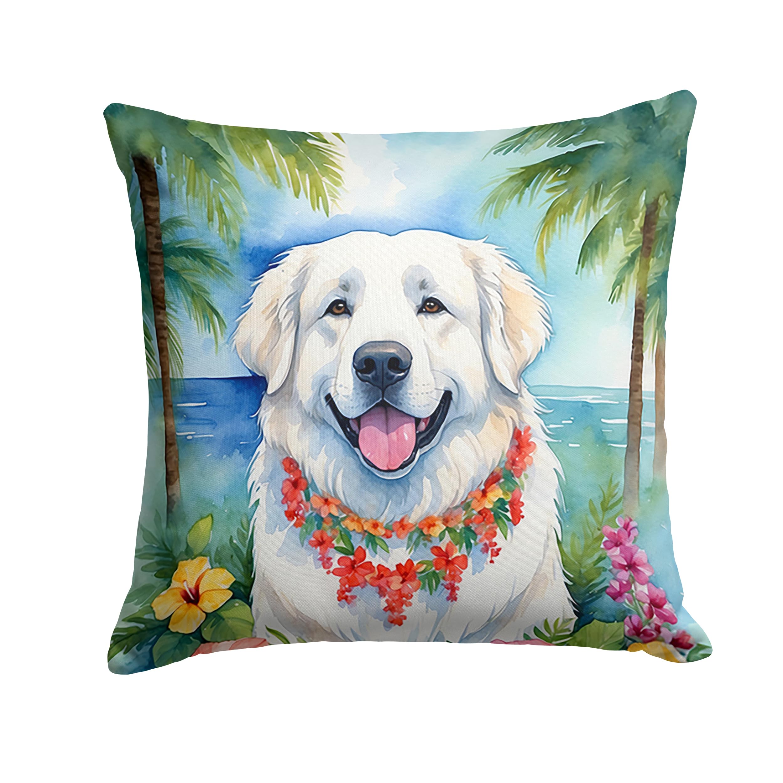 Carolines Treasures Luau Party Decorative Throw Pillow, 18Hx18W, Pyrenees 6447