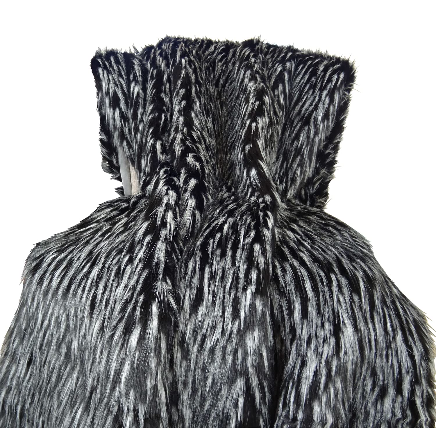 Plutus Brands Wolf Fur Throw Pillow, 80 X 90, Black/White