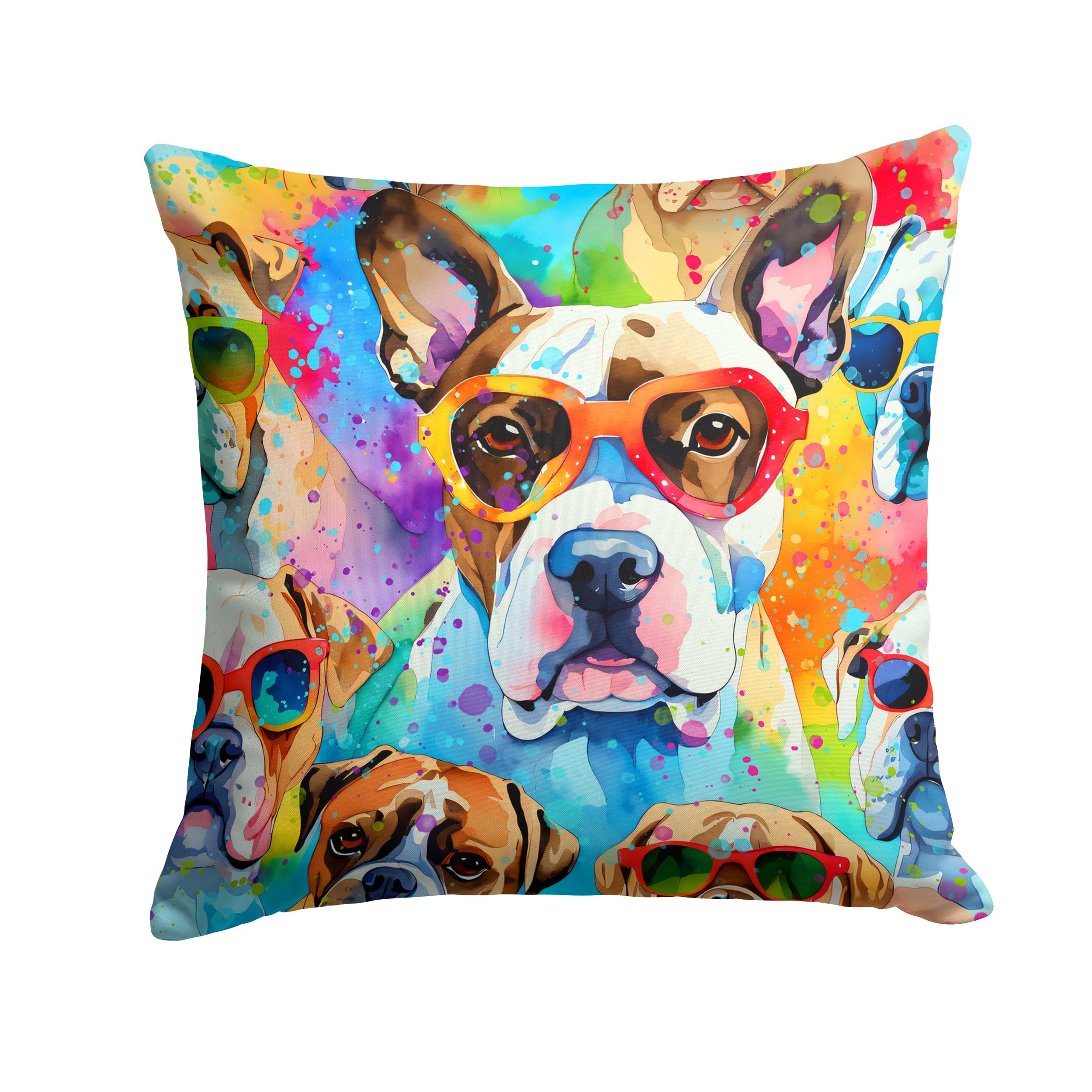 Boxer Hippie Dawg Throw Pillow