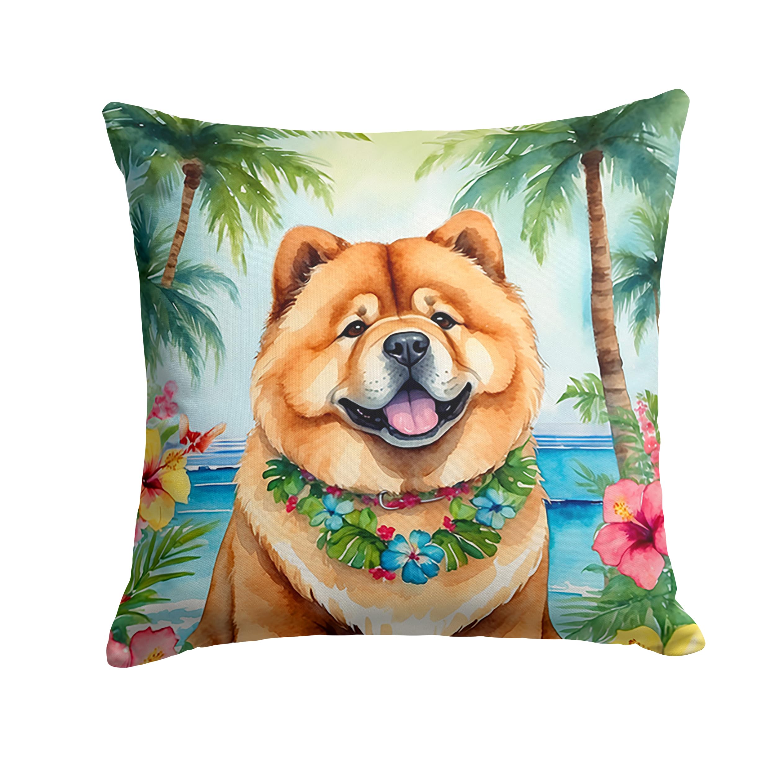 Chow Chow Luau Throw Pillow