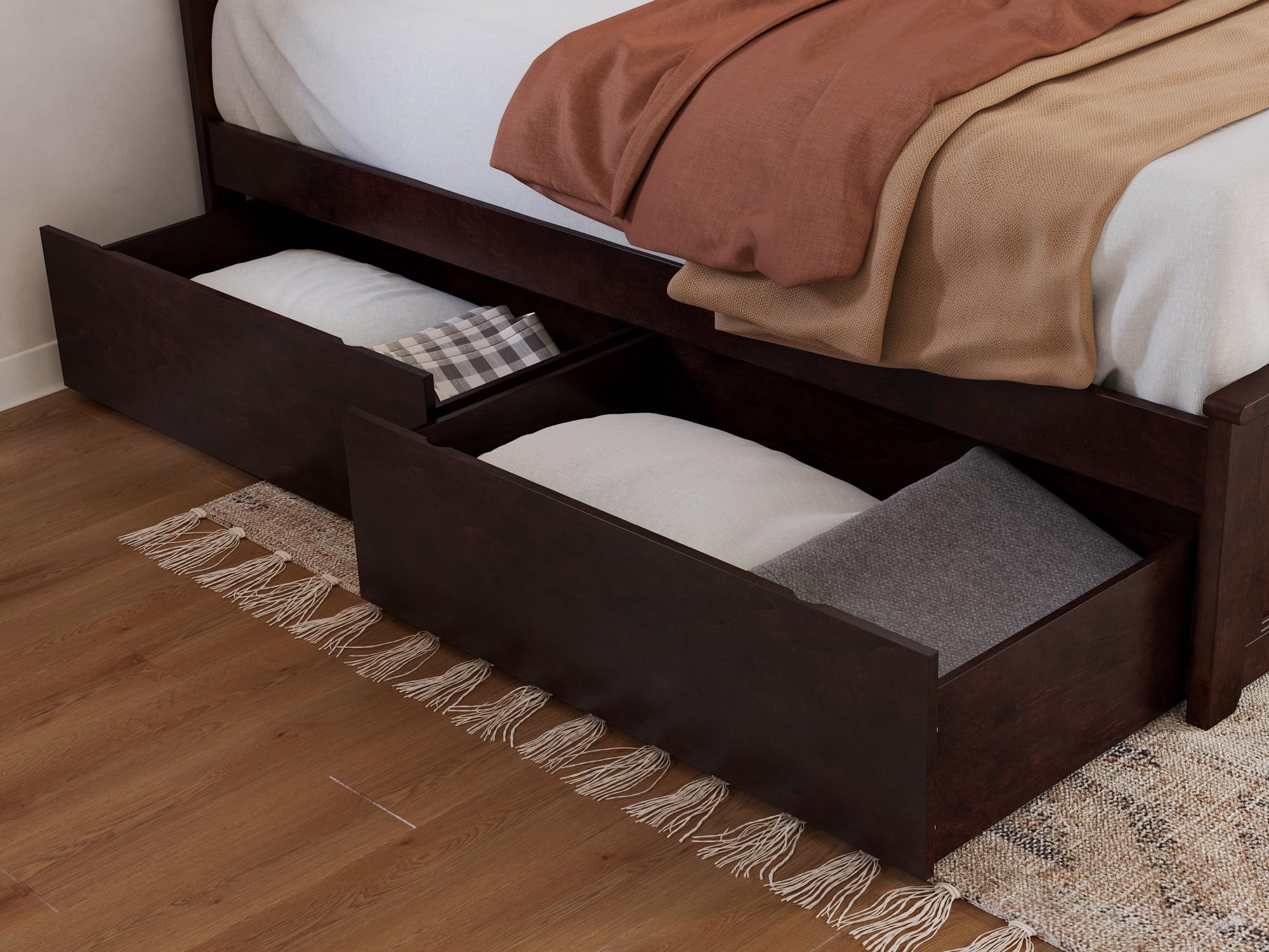 Set of 2 Twin/Full Under-Bed Storage Drawers in Espresso