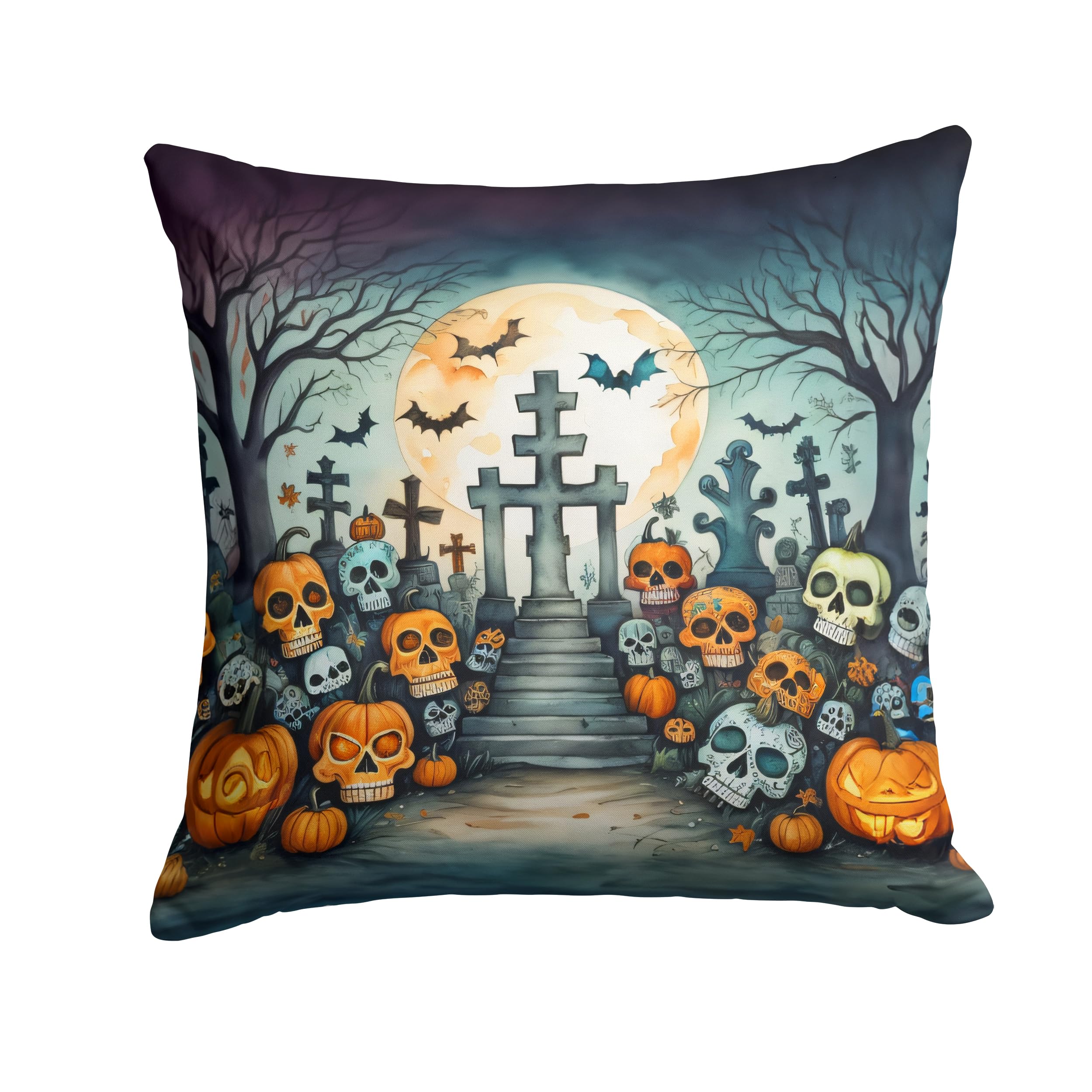 Calaveras Sugar Skulls Spooky Halloween Throw Pillow