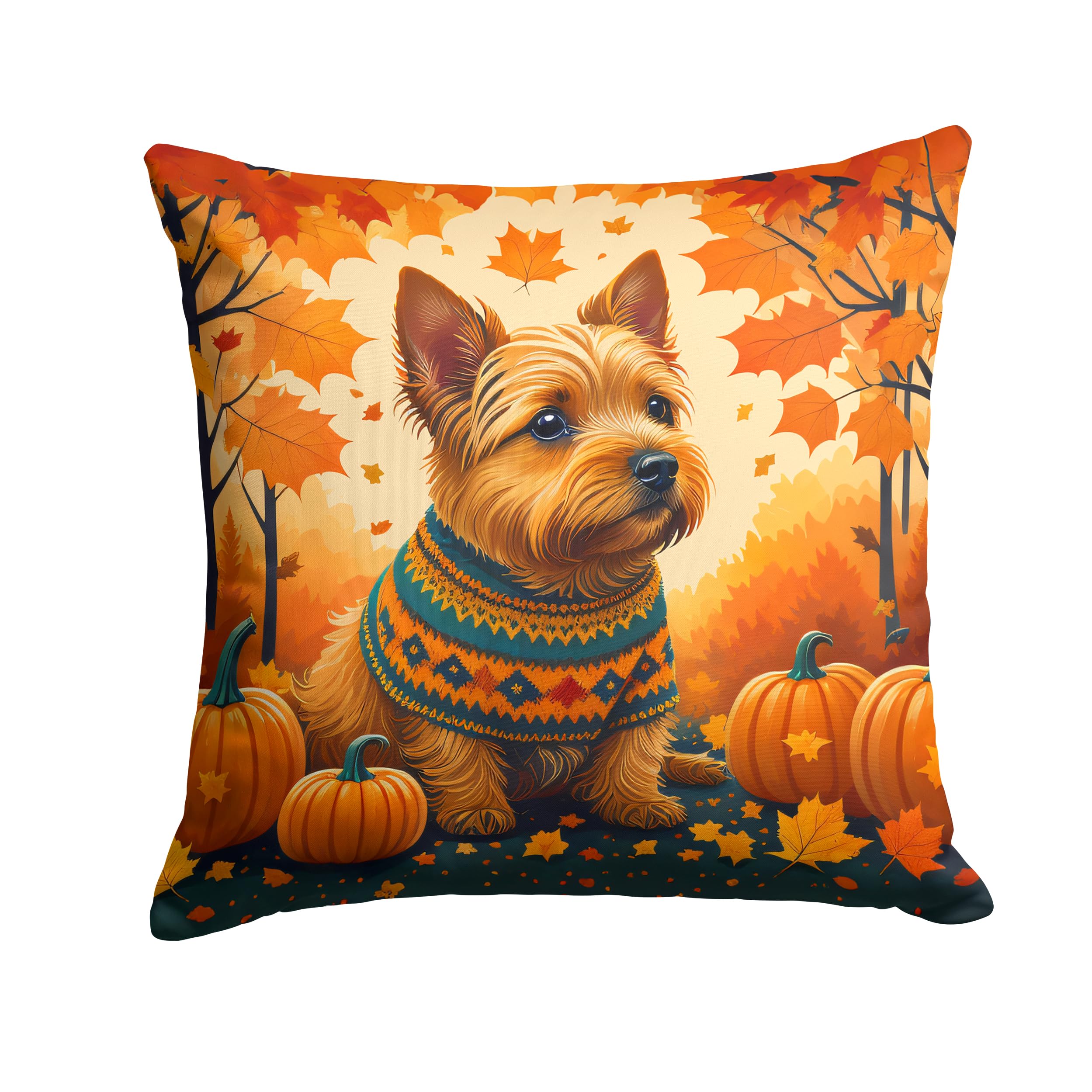 Norwich Terrier Fall Throw Pillow