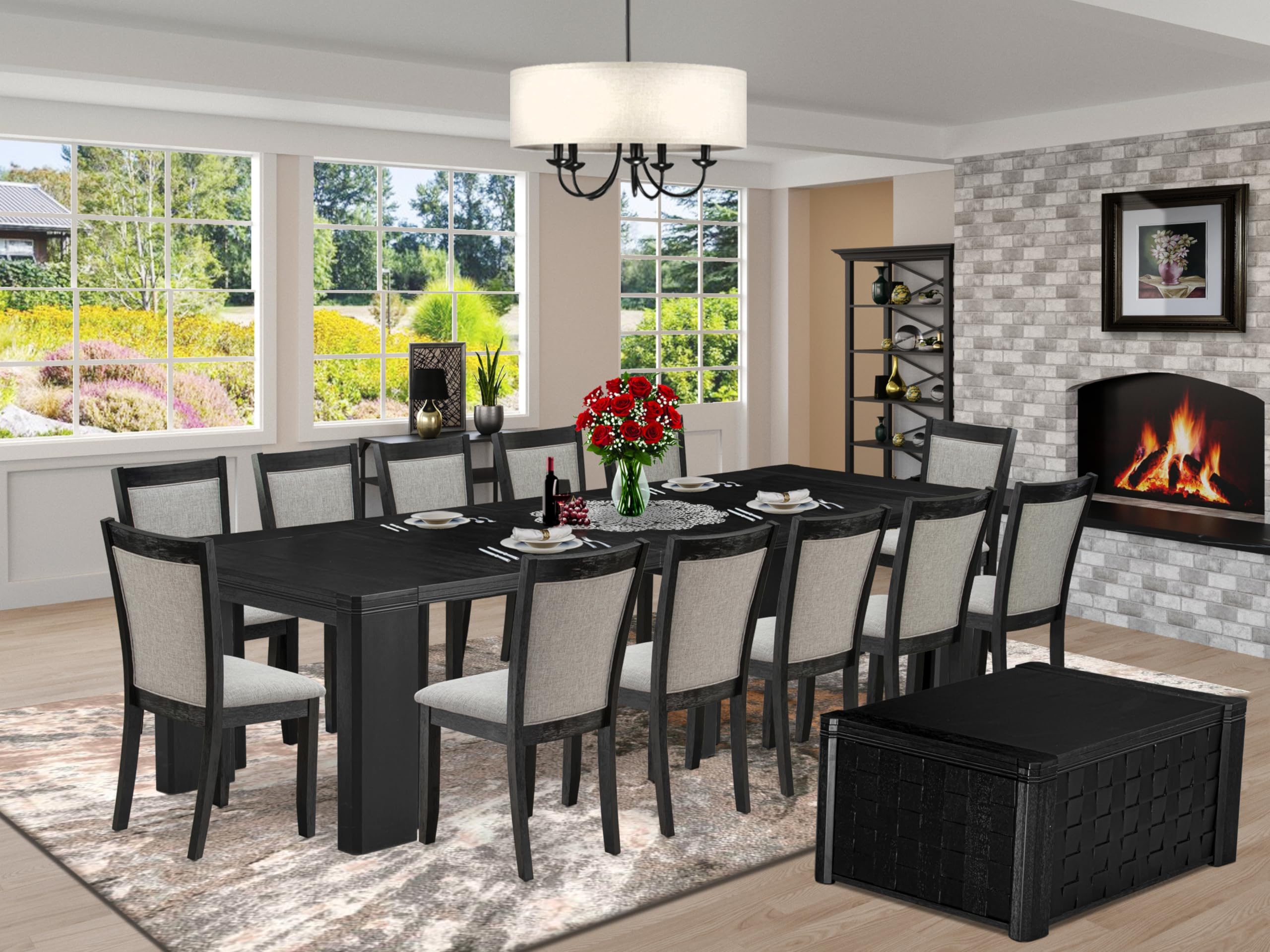 14-piece Dining Room Table Set a Rectangular Kitchen Table with a coffee Table