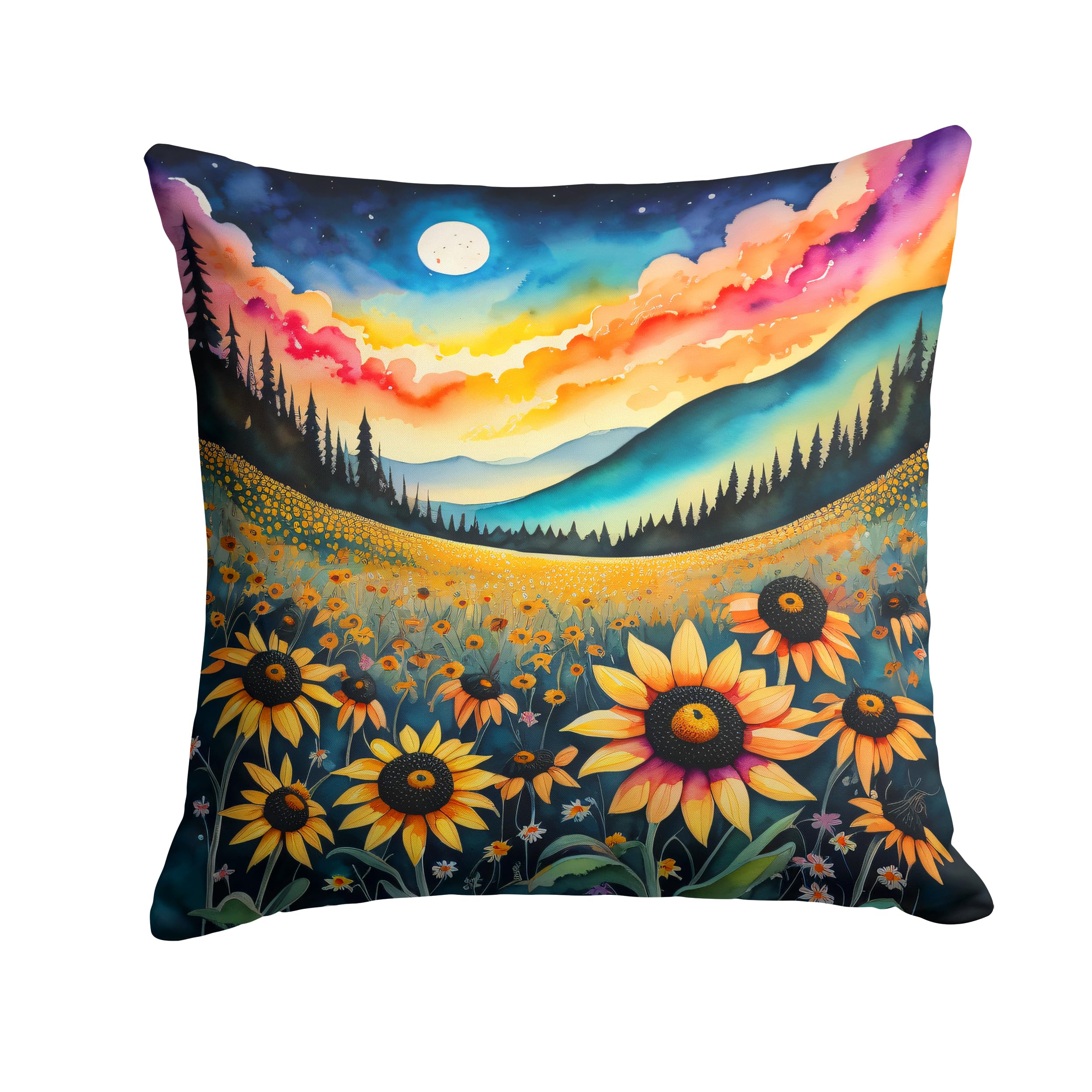 Colorful Black-Eyed Susans Throw Pillow