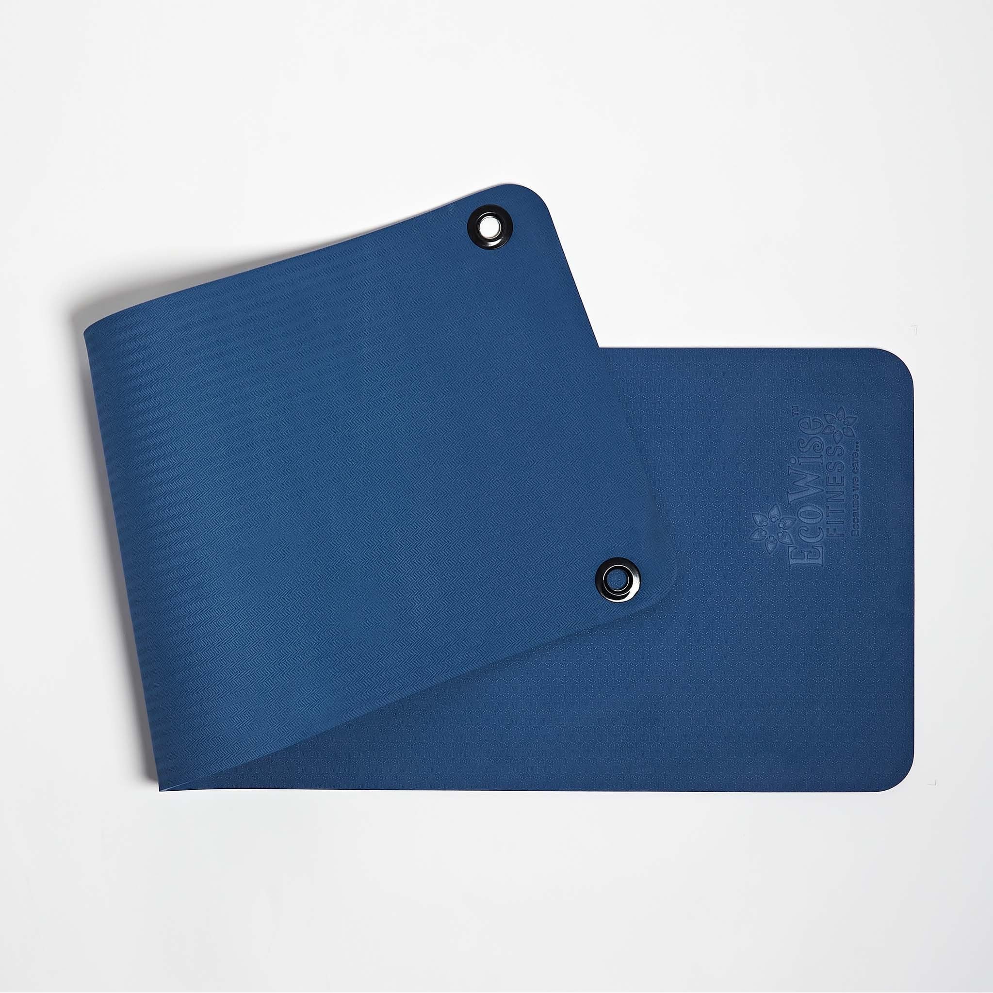 EcoWise Deluxe Workout / Fitness Mat w/eyelets, 5/8 x 23″ x 72″ - Blue Dhalia