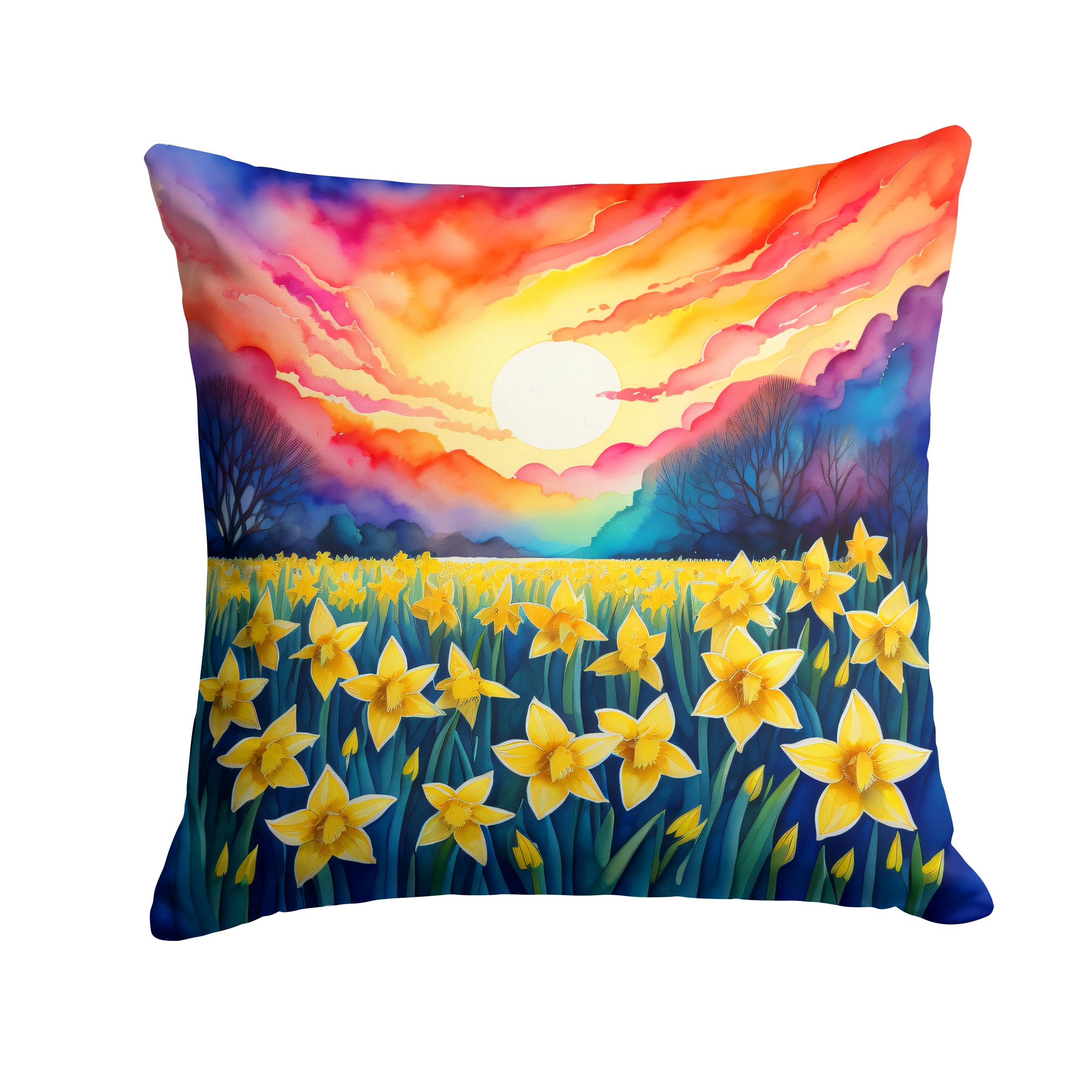 Colorful Daffodils Throw Pillow
