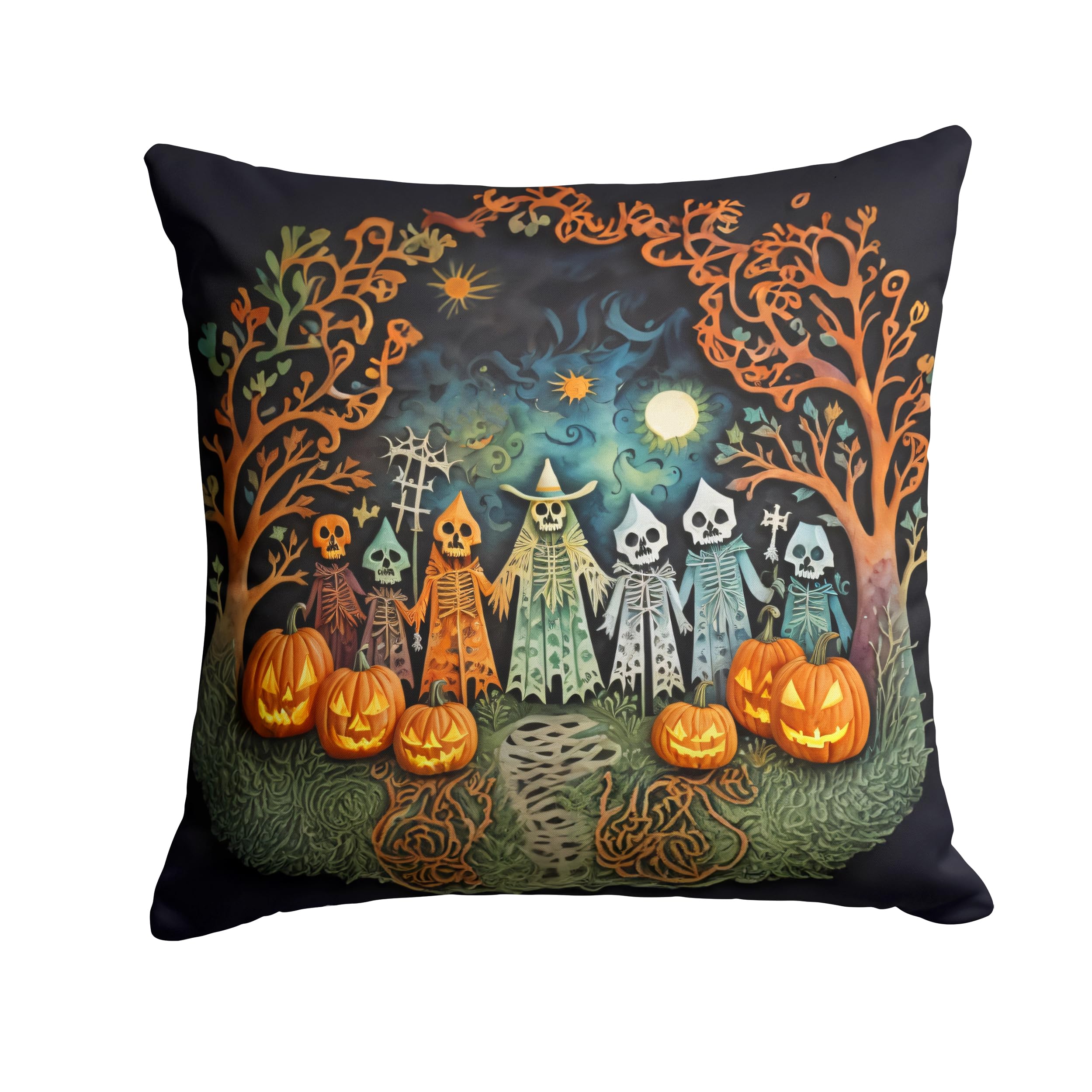 Papel Picado Skeletons Spooky Halloween Throw Pillow